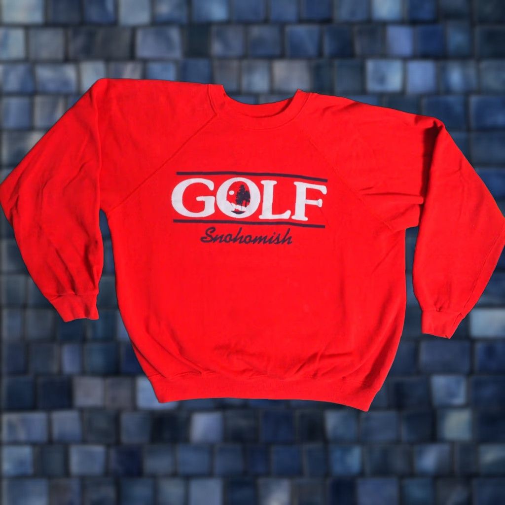Hanes VINTAGE Hanes Sweatshirt Raglan Pullover USA Golf Crew Neck XL Red Men VTG 80s Size US XL / EU 56 / 4 - 1 Thumbnail