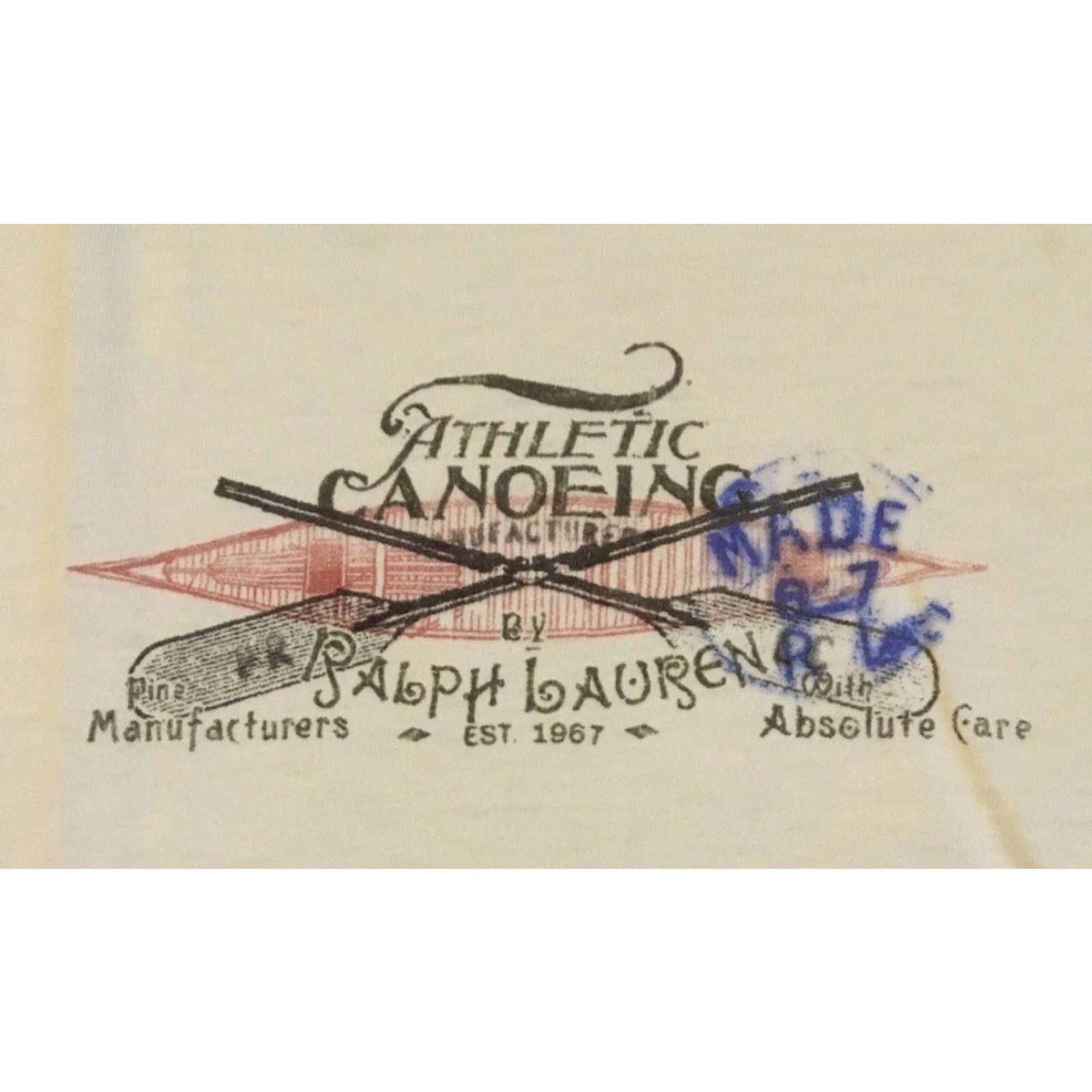 Nautica Vtg 90s Polo Ralph Lauren Canoeing Shirt M White Distressed Ringer Sailing Surf Yachting Beach Vintage Polo Ralph Lauren Mens Shirt Size US M / EU 48-50 / 2 - 3 Thumbnail