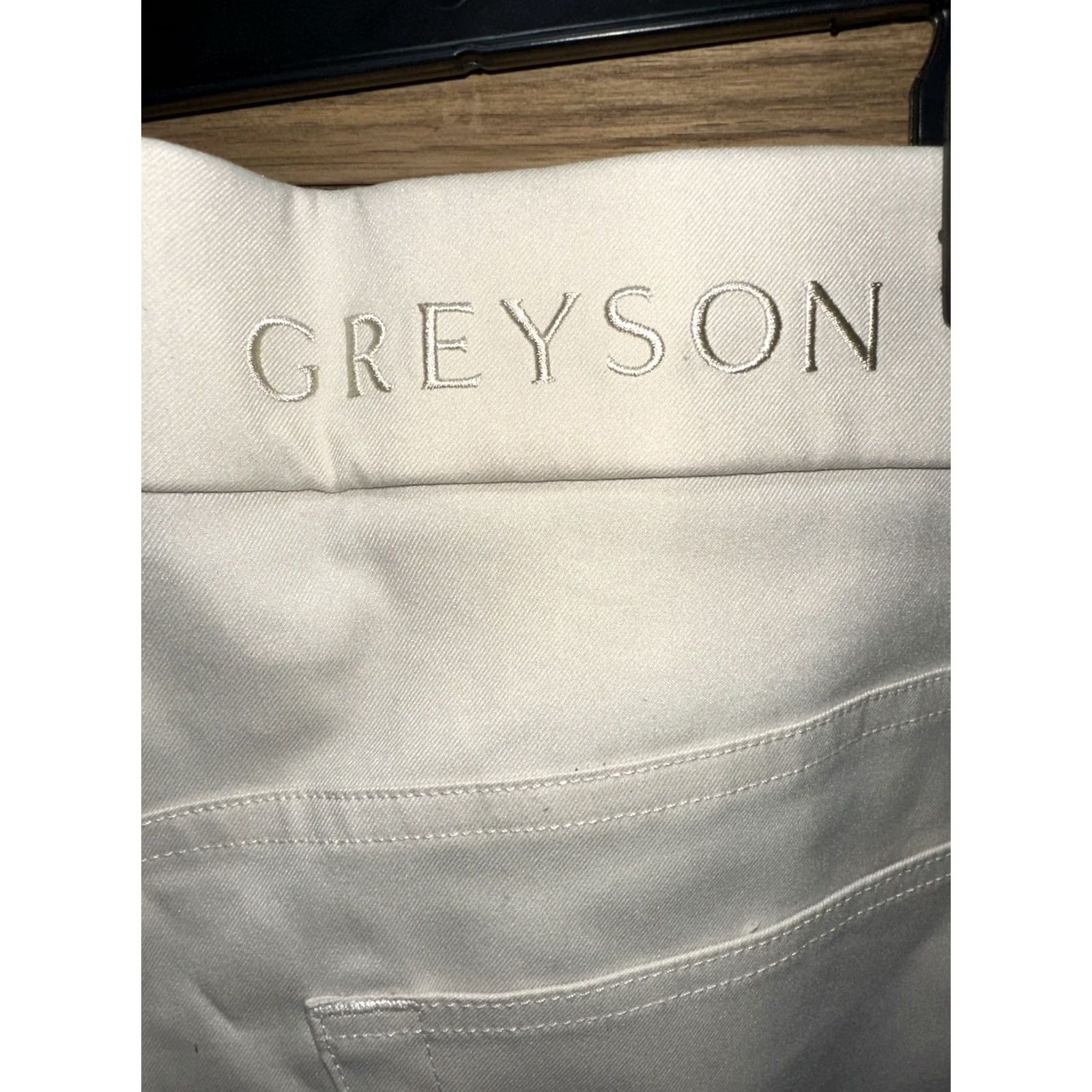 Vintage Greyson Golf Pants Mens 38x27 Beige Hemmed Regular Fit Size US 38 / EU 54 - 5 Thumbnail