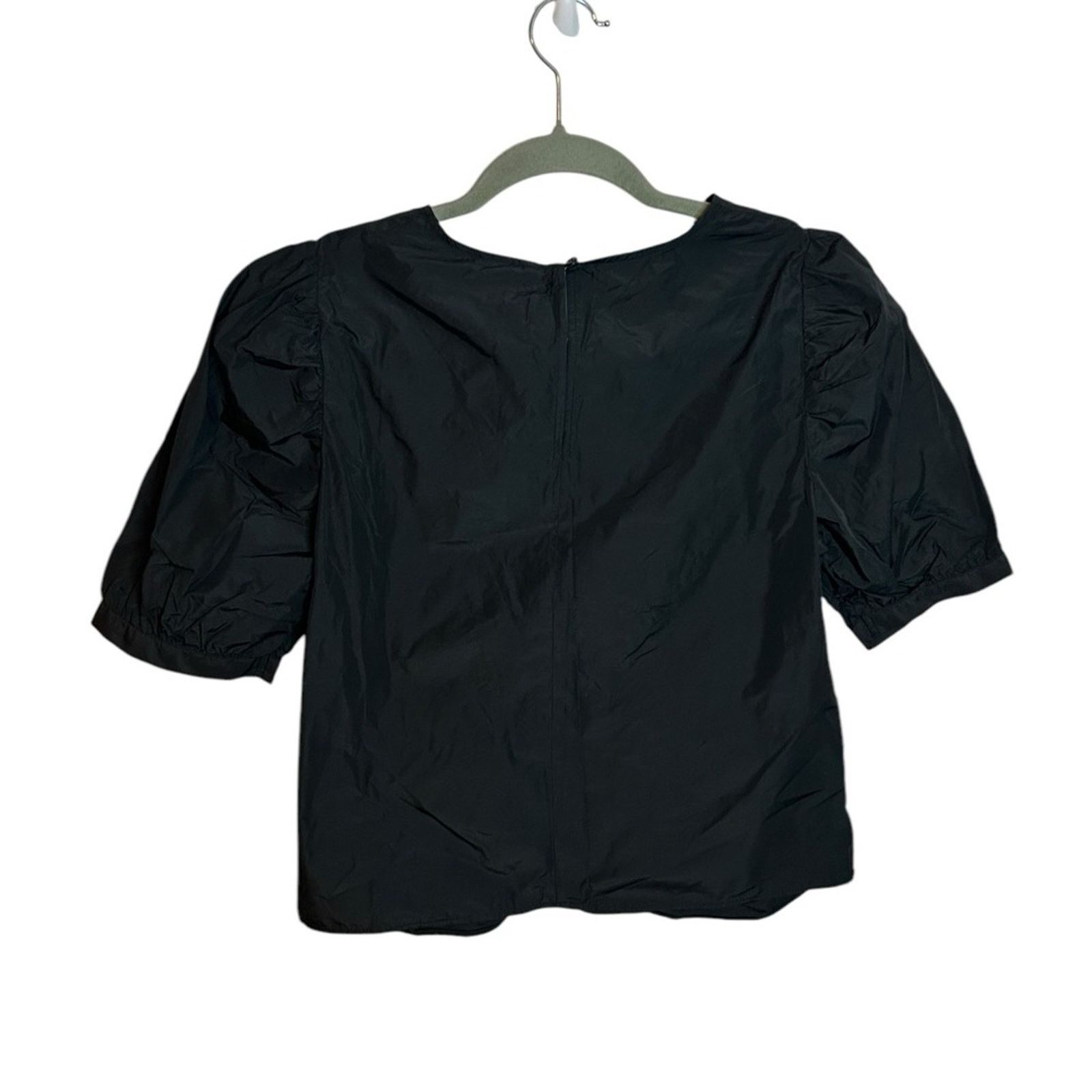 H&M Nwt H&M Black Ruched Puff Sleeve Blouse Size M / US 6-8 / IT 42-44 - 2 Thumbnail