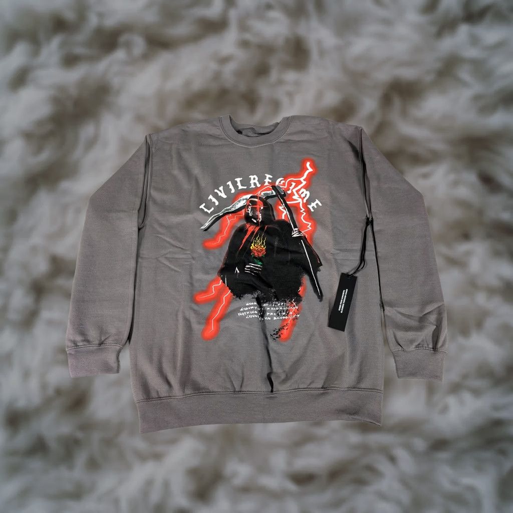 Vintage Civil Regime Sweatshirt Mens Medium Reaper V2 Classic Crewneck Graphic Gray New Size US M / EU 48-50 / 2 - 1 Thumbnail