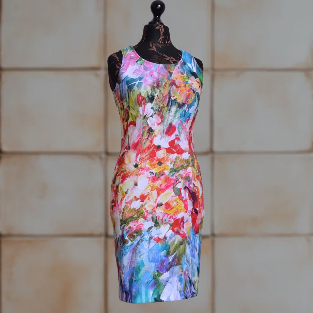 Joseph Ribkoff Joseph Ribkoff Womens Floral Sleeveless Bodycon Dress Multicolour Sz UK8 US6 D34 Size M / US 6-8 / IT 42-44 - 1 Thumbnail