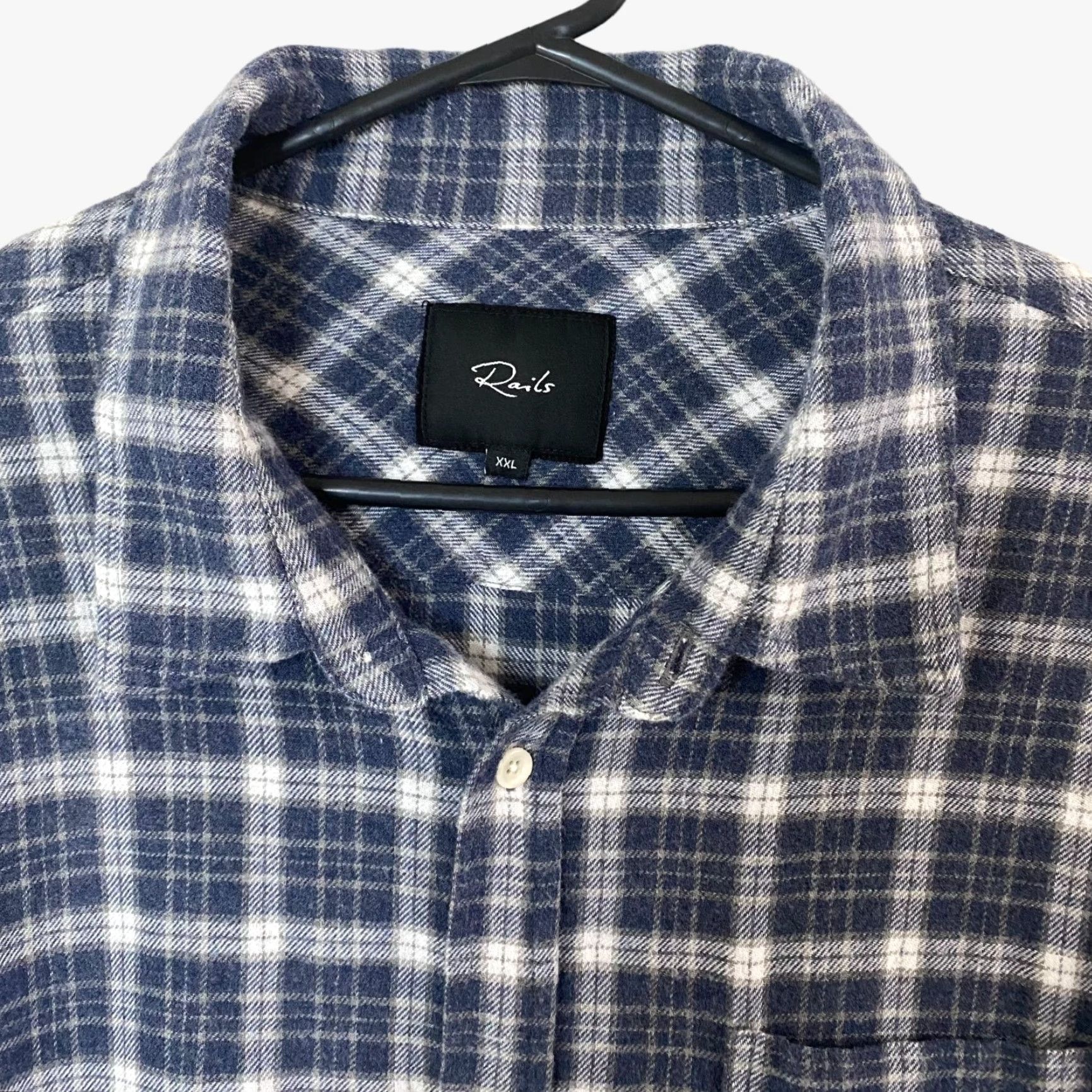 Rails Rails Flannel Plaid Button-Up Shirt Mens XXL Blue White Long Sleeve Single Pocket Size US XXL / EU 58 / 5 - 5 Thumbnail