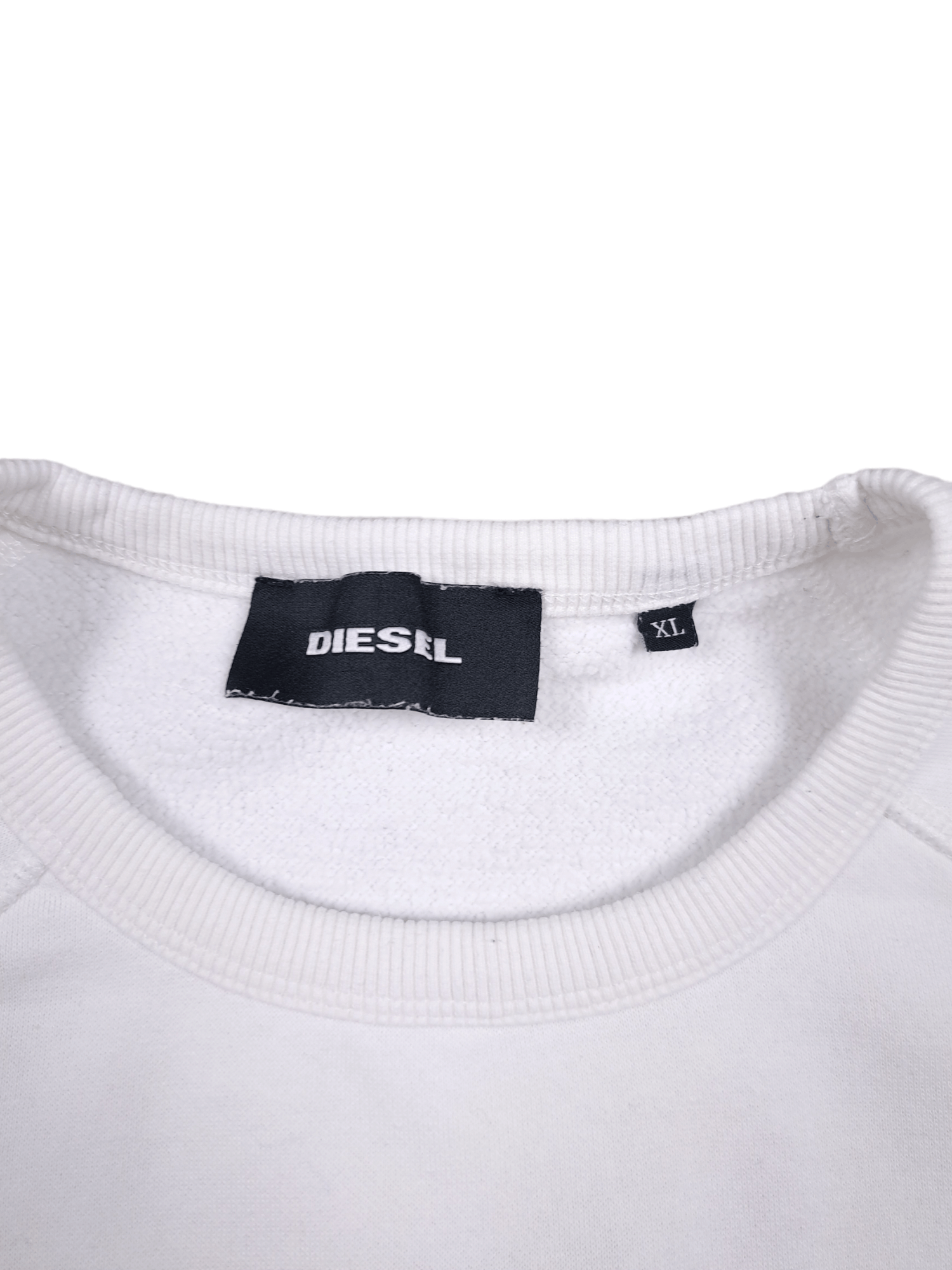 Designer × Diesel 💎 Diesel Broken Logo White Crewneck Sweatshirt Size US XL / EU 56 / 4 - 5 Thumbnail