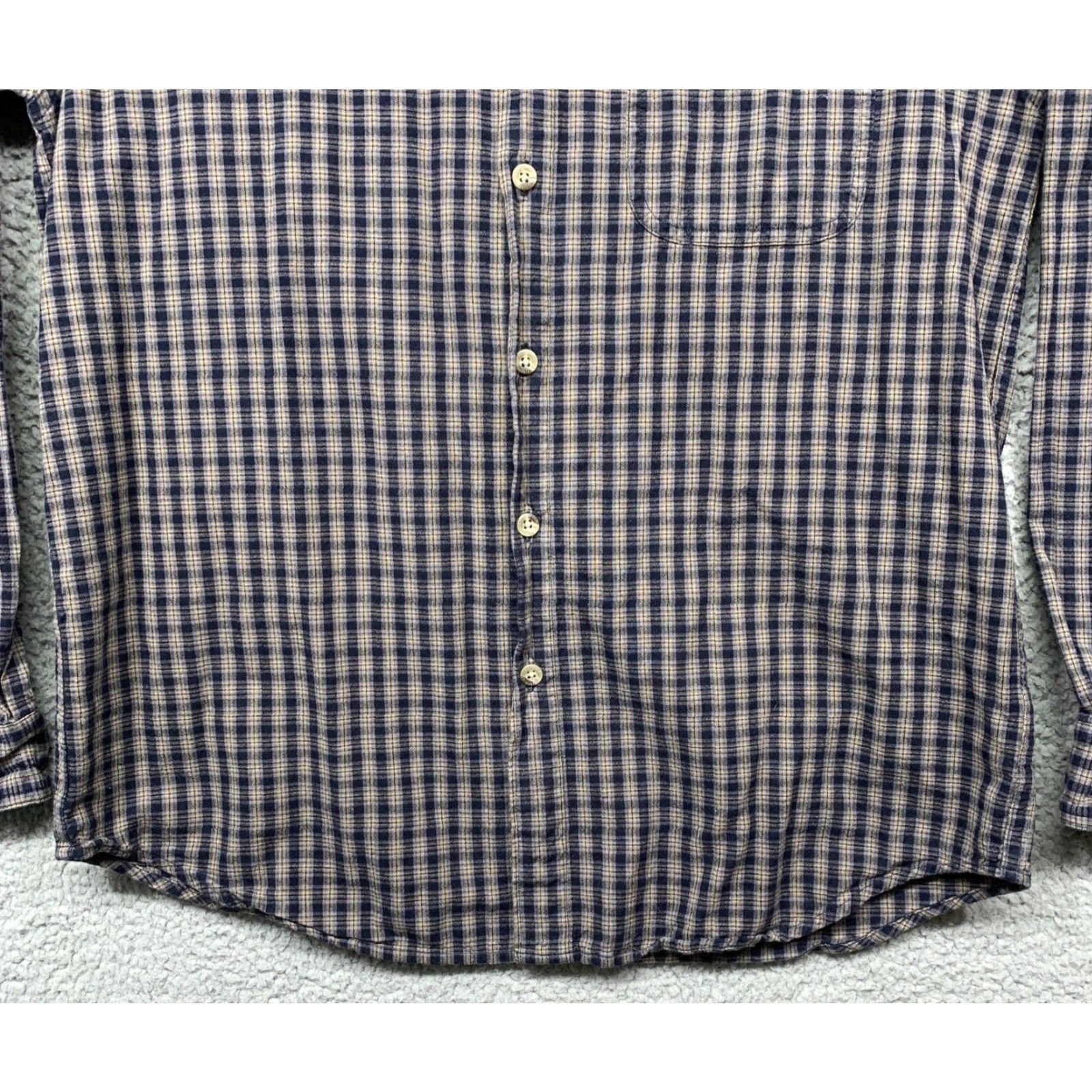Vintage Columbia Button Shirt Men’s M Long Sleeve Navy Blue Gray Tan Plaid Logo Size US M / EU 48-50 / 2 - 3 Thumbnail