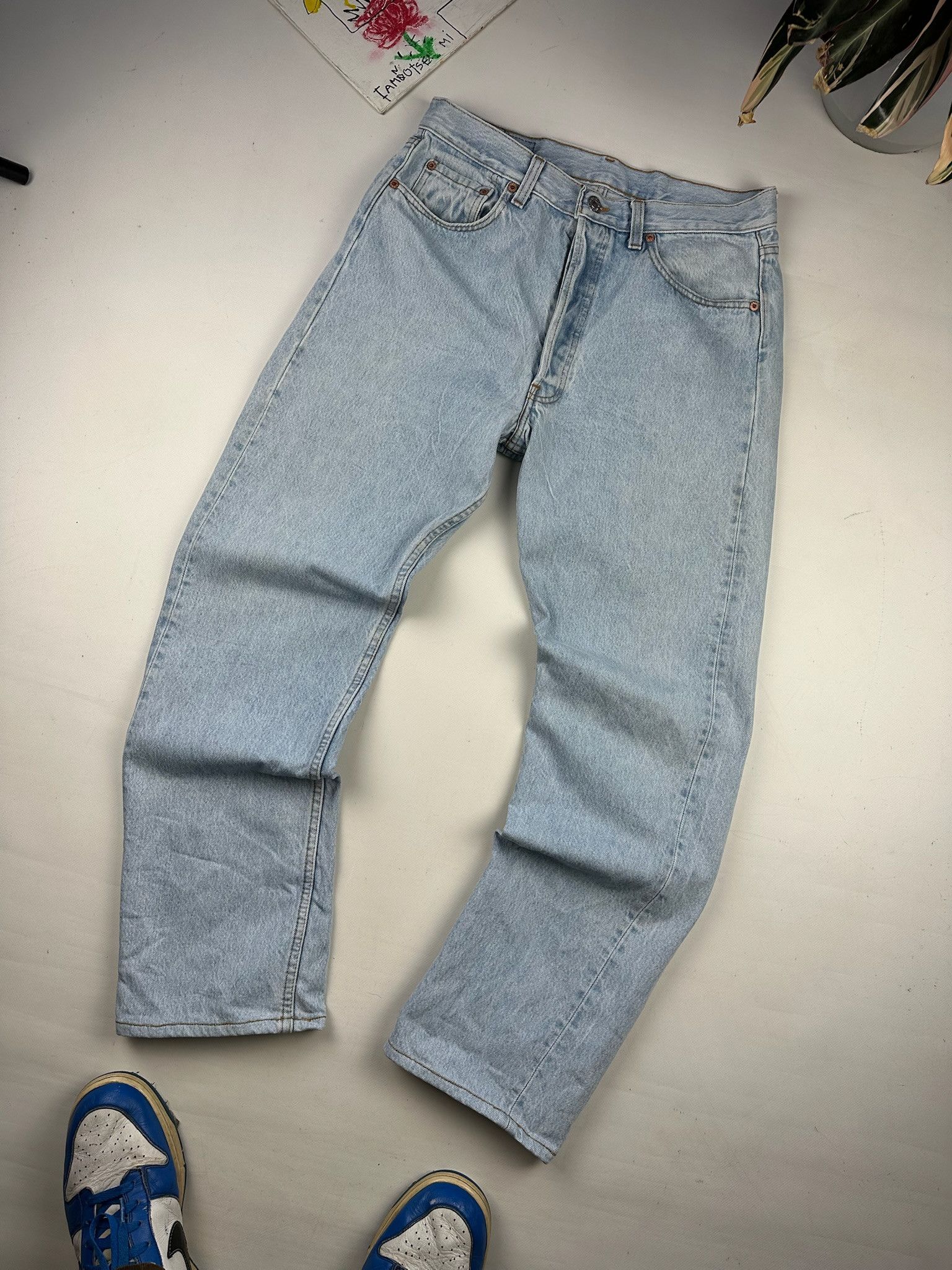 Levi's Vintage 90s Levi’s Washed Blue Denim Jeans Size US 30 / EU 46 - 2 Thumbnail