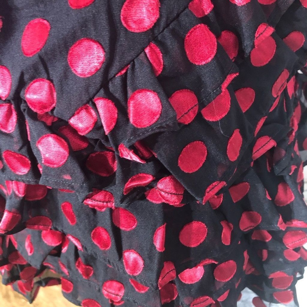 Lovers and Friends Lovers + Friends mini dress black red dot tiered ruffles M Size L / US 10 / IT 46 - 10 Thumbnail