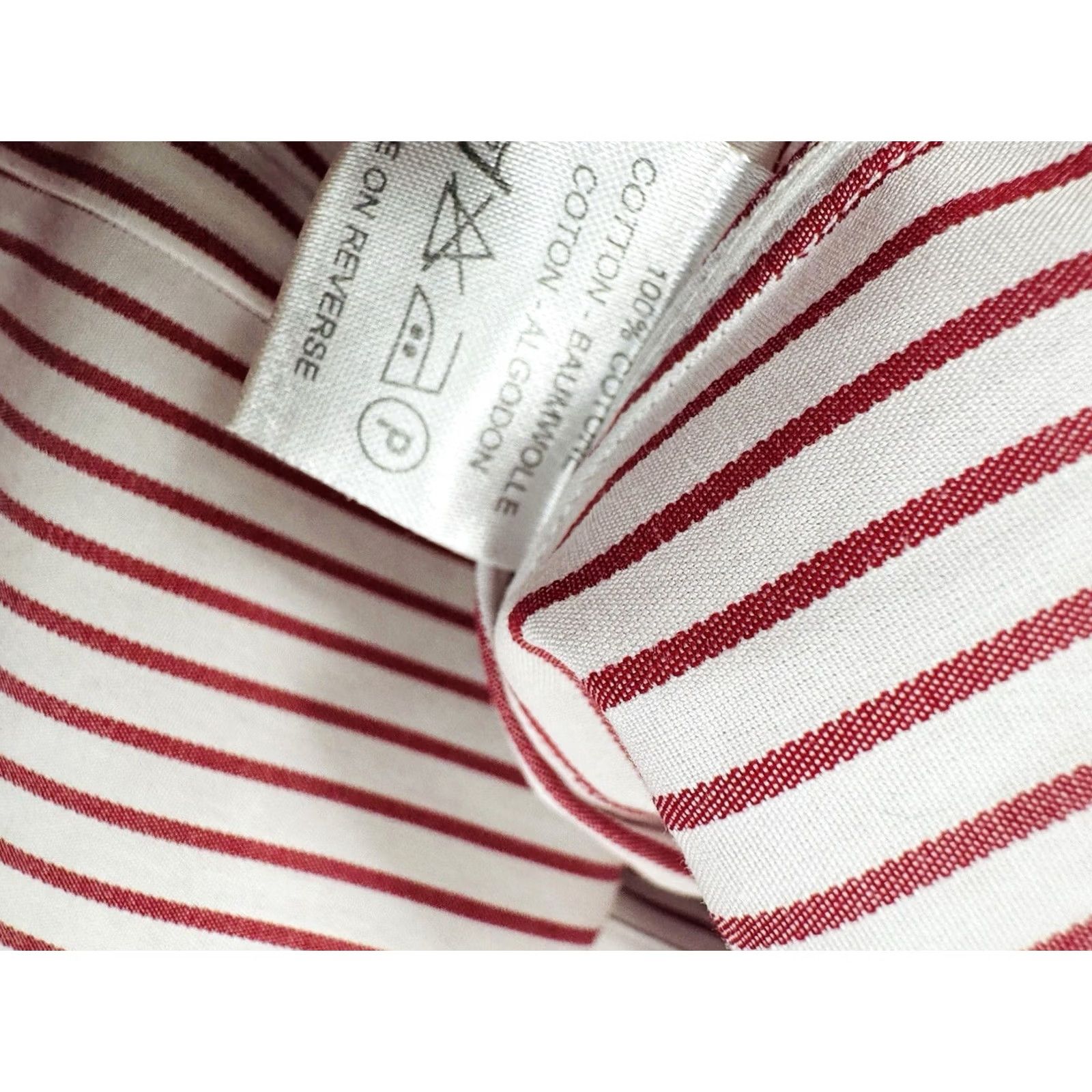 Vintage Boggi Milano - Striped Shirt Mens 17.5 / 44 Dress Shirt Regular Size Red White - 90s Style? Size US XXL / EU 58 / 5 - 5 Thumbnail