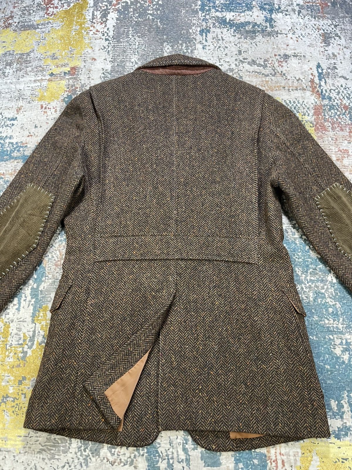 Japanese Brand Abx Herringbone Tweed Elbow Patch Sport Coat Size US S / EU 44-46 / 1 - 9 Thumbnail