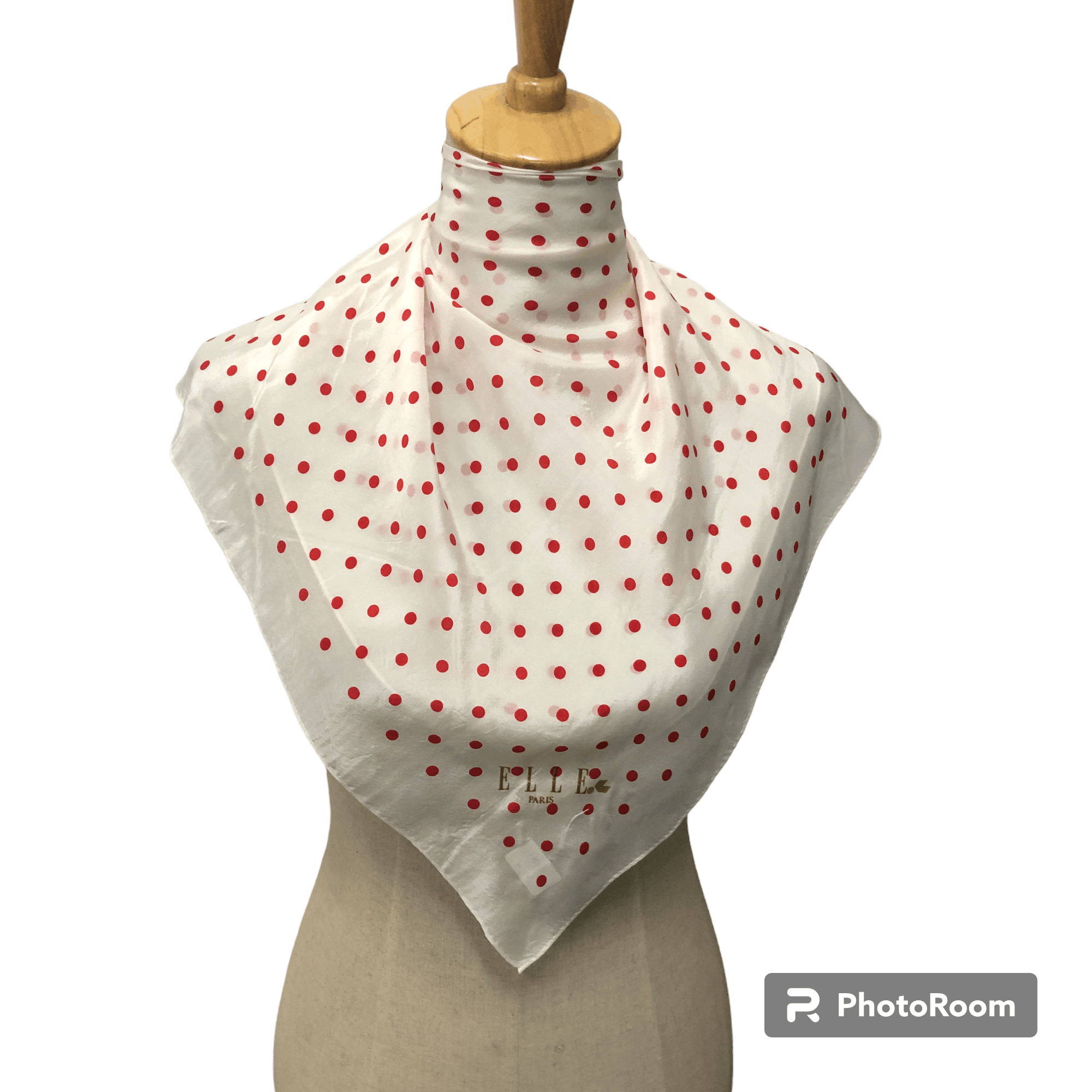 Japanese Brand Elle Polkadots Silk Scarf M1113 Size ONE SIZE - 1 Thumbnail