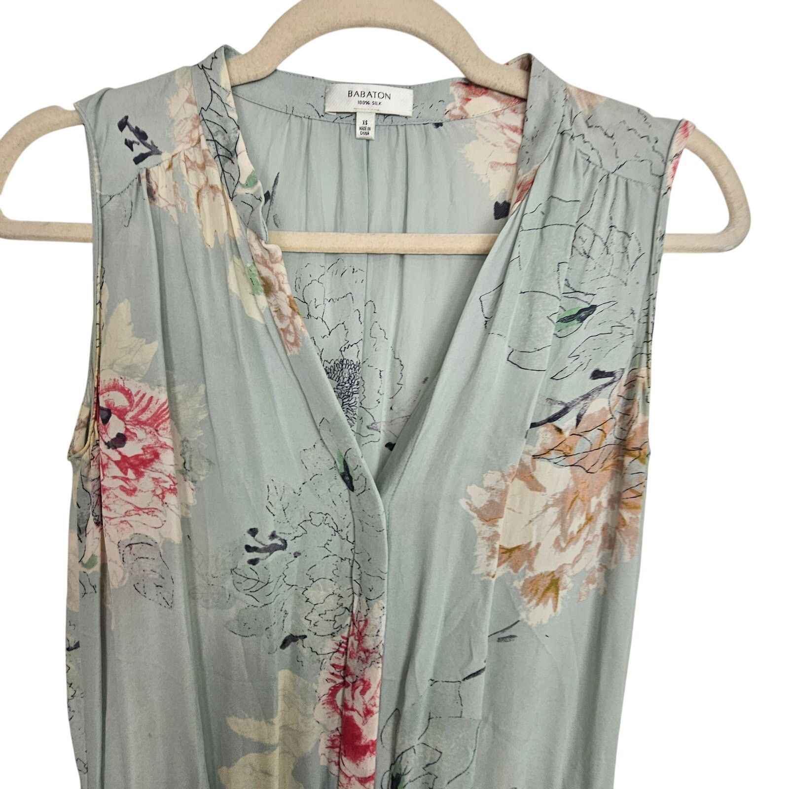 Babylon Babaton Womens 100% Silk Floral Mini Dress XS Easter Summer Size XS / US 0-2 / IT 36-38 - 2 Thumbnail