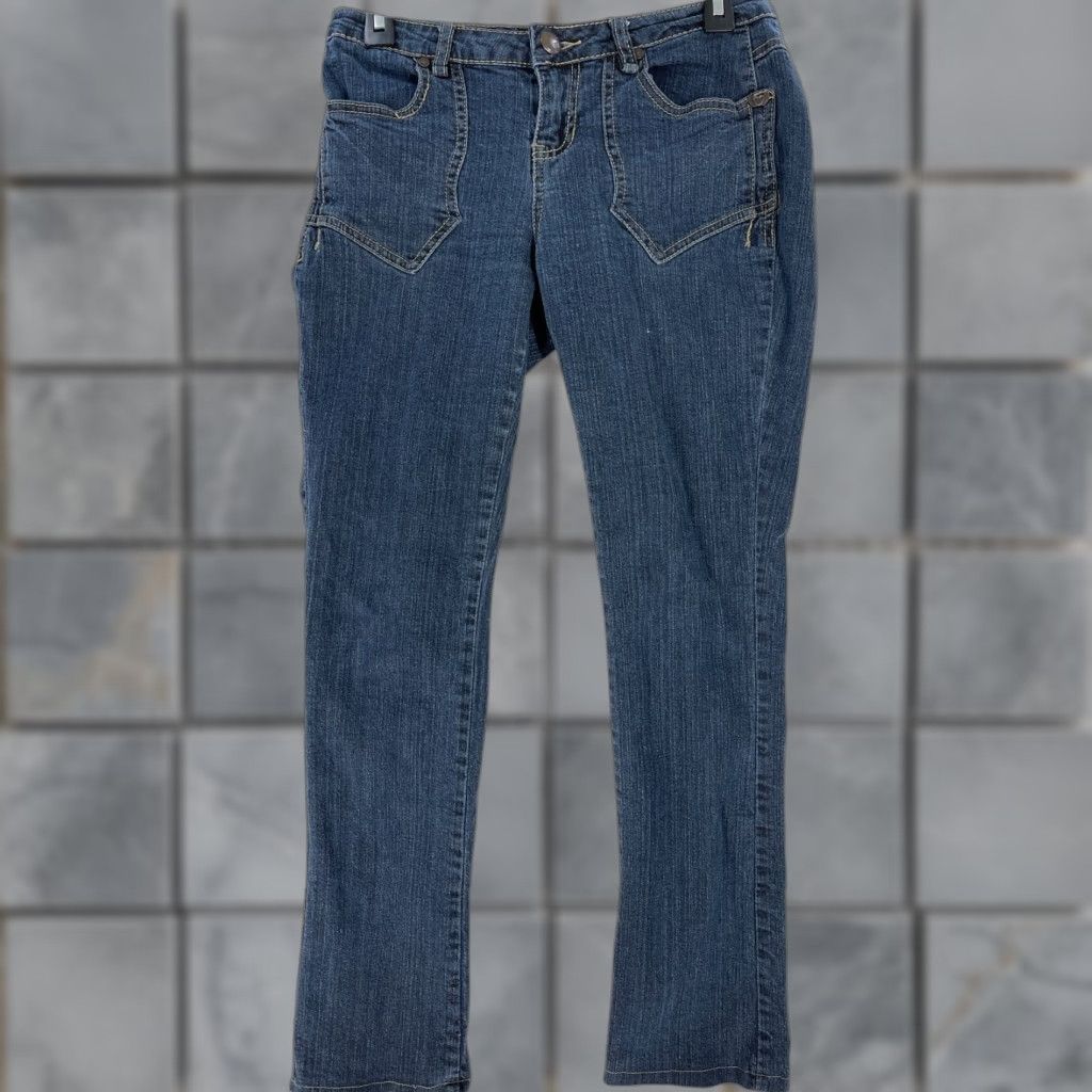 Denime VINTAGE LL Cool J Women Jeans Junior Size 5 Dark Blue Denim Slim Straight Cotton Size 27" / US 4 / IT 40 - 1 Thumbnail