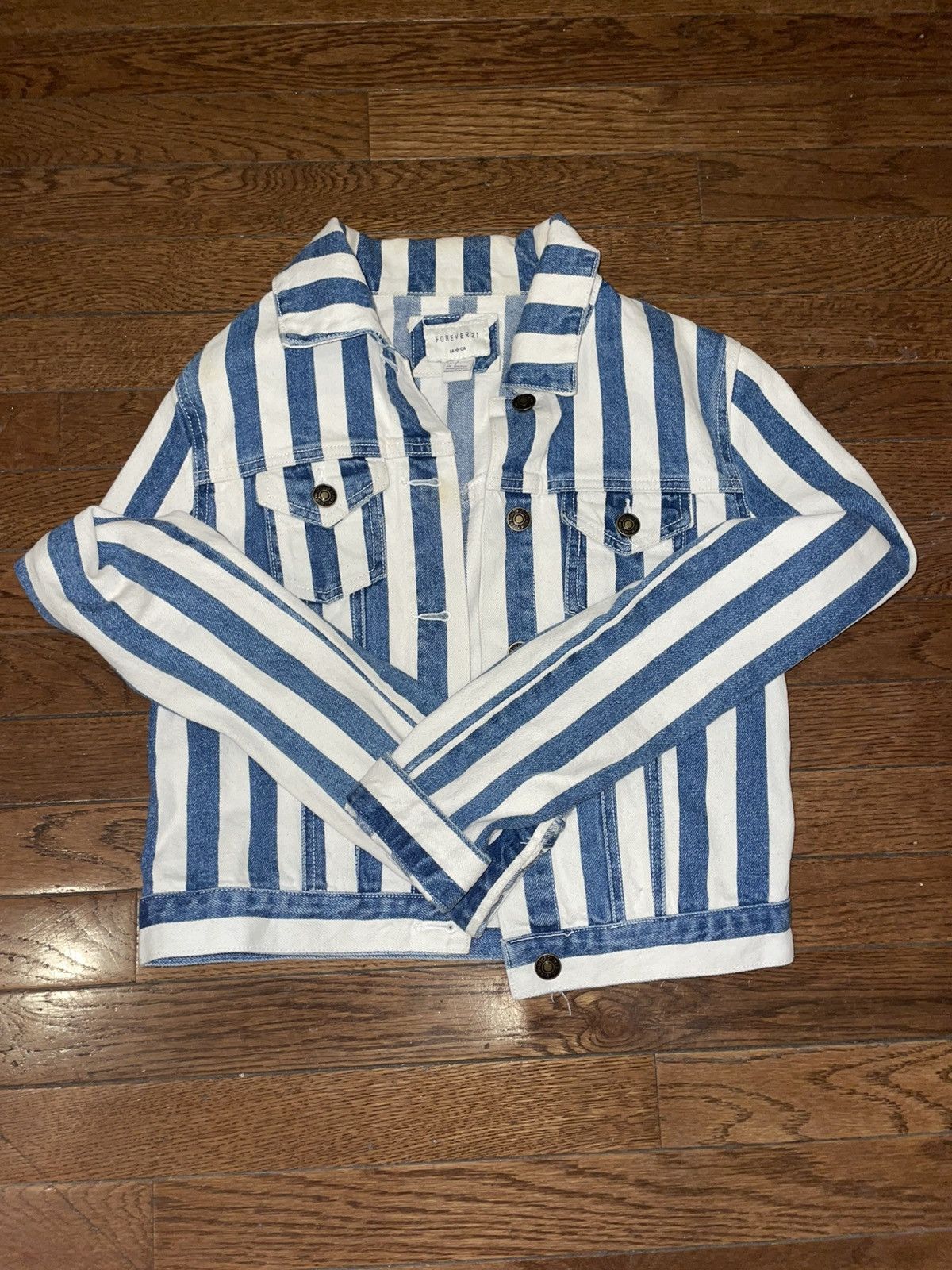Forever 21 Forever 21 Striped Denim Jacket Size S / US 4 / IT 40 - 5 Thumbnail