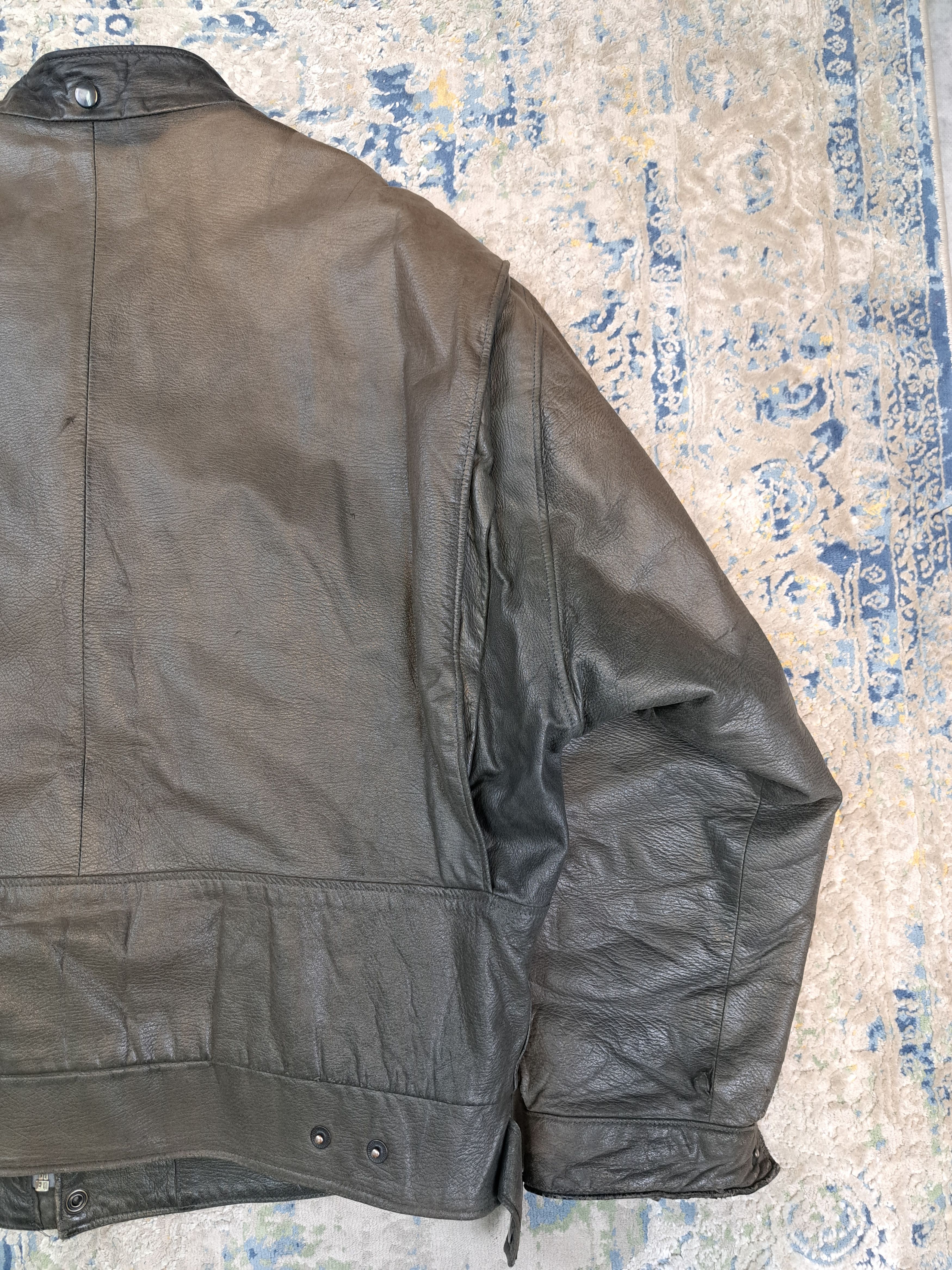 Genuine Leather Archive Boxy Cropped Leather Jacket Faded Cafe Racer Moto Size US XL / EU 56 / 4 - 7 Thumbnail