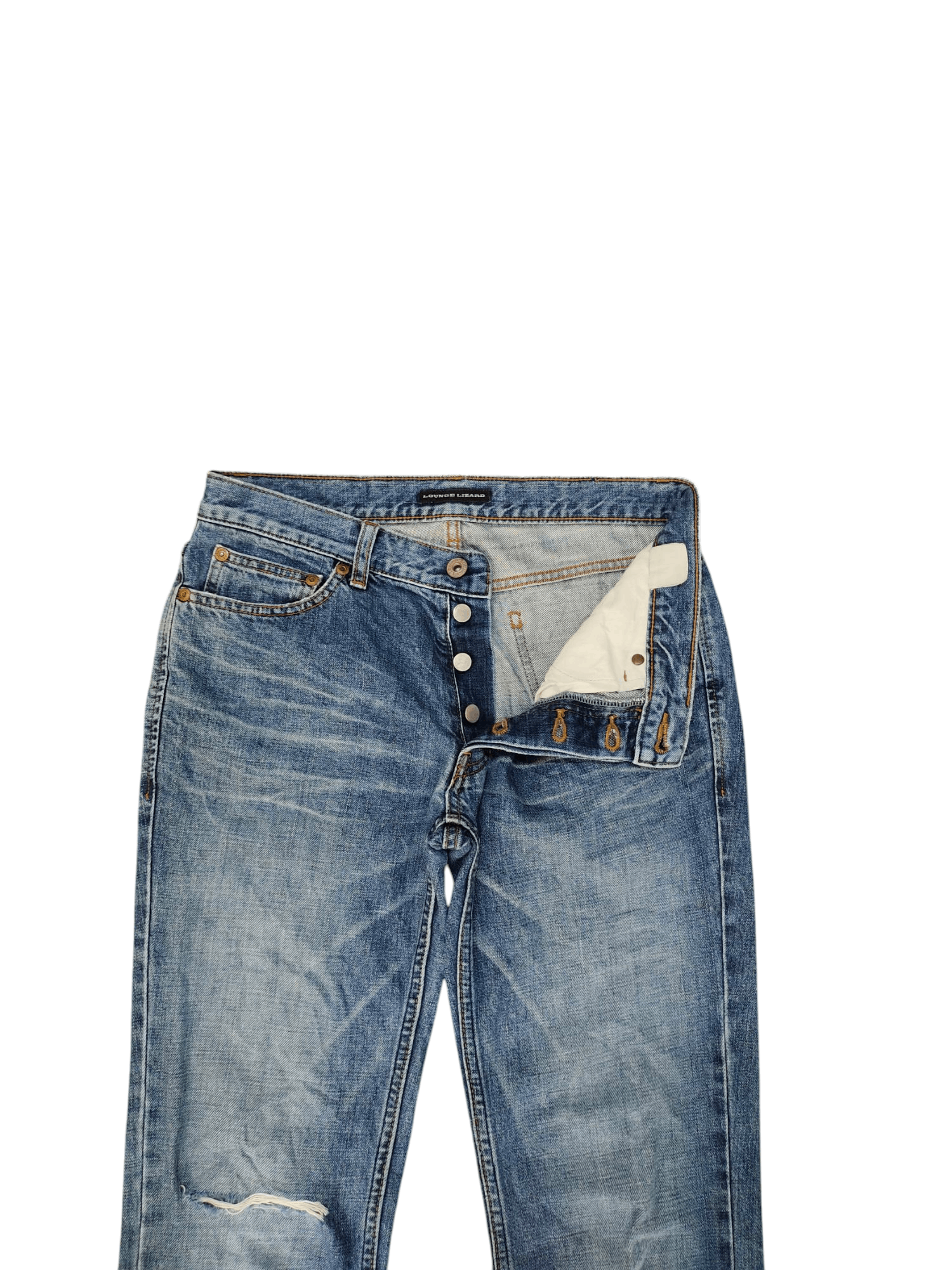 Lounge Lizard Japanese Brand Lounge Lizard Clawmark Distress Denim Jeans Size US 30 / EU 46 - 7 Thumbnail