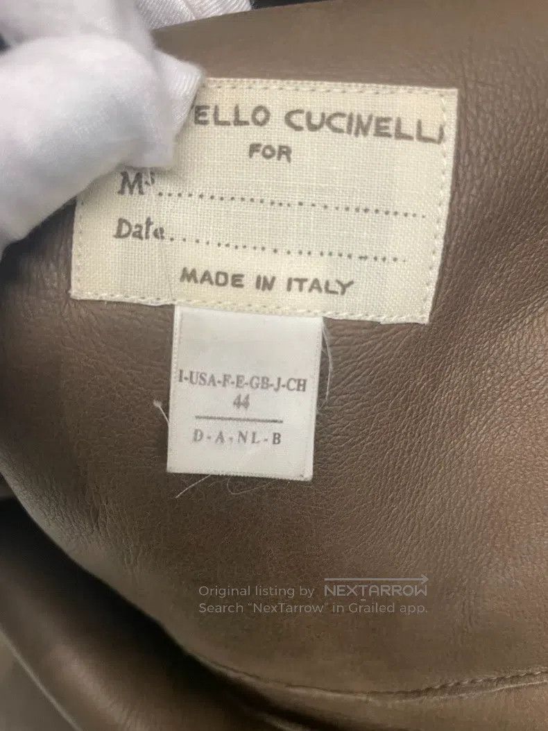Brunello Cucinelli Brunello Cucinelli Dark Brown Genuine Leather Wool Cashmer Size M / US 6-8 / IT 42-44 - 5 Thumbnail