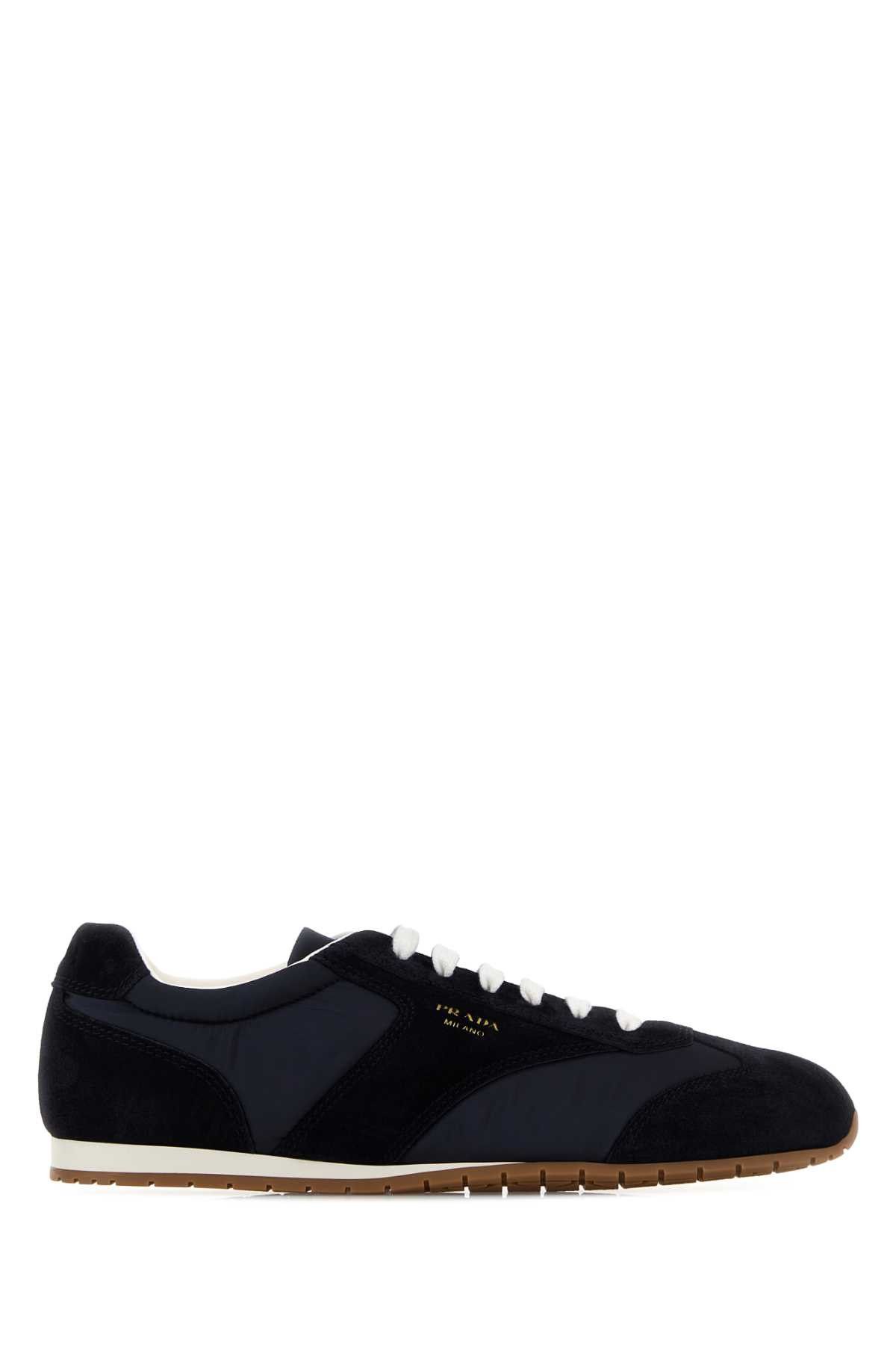 Prada Dark Blue Suede And Fabric Sneakers Size US 8.5 / EU 41-42 - 1 Thumbnail