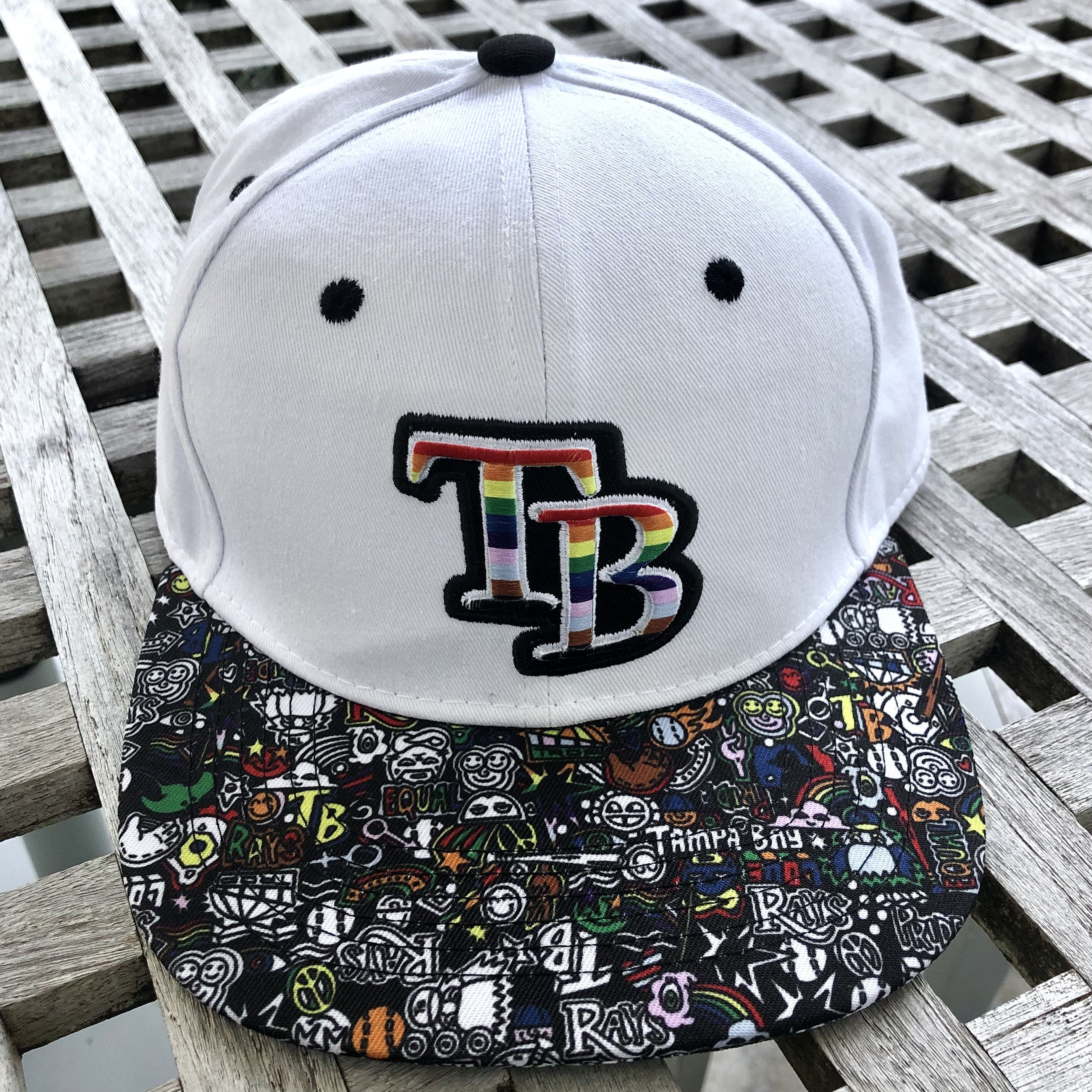 MLB Tampa Bay Rays Pride Night Rainbow Logo MLB Snapback Hat Size ONE SIZE - 1 Thumbnail