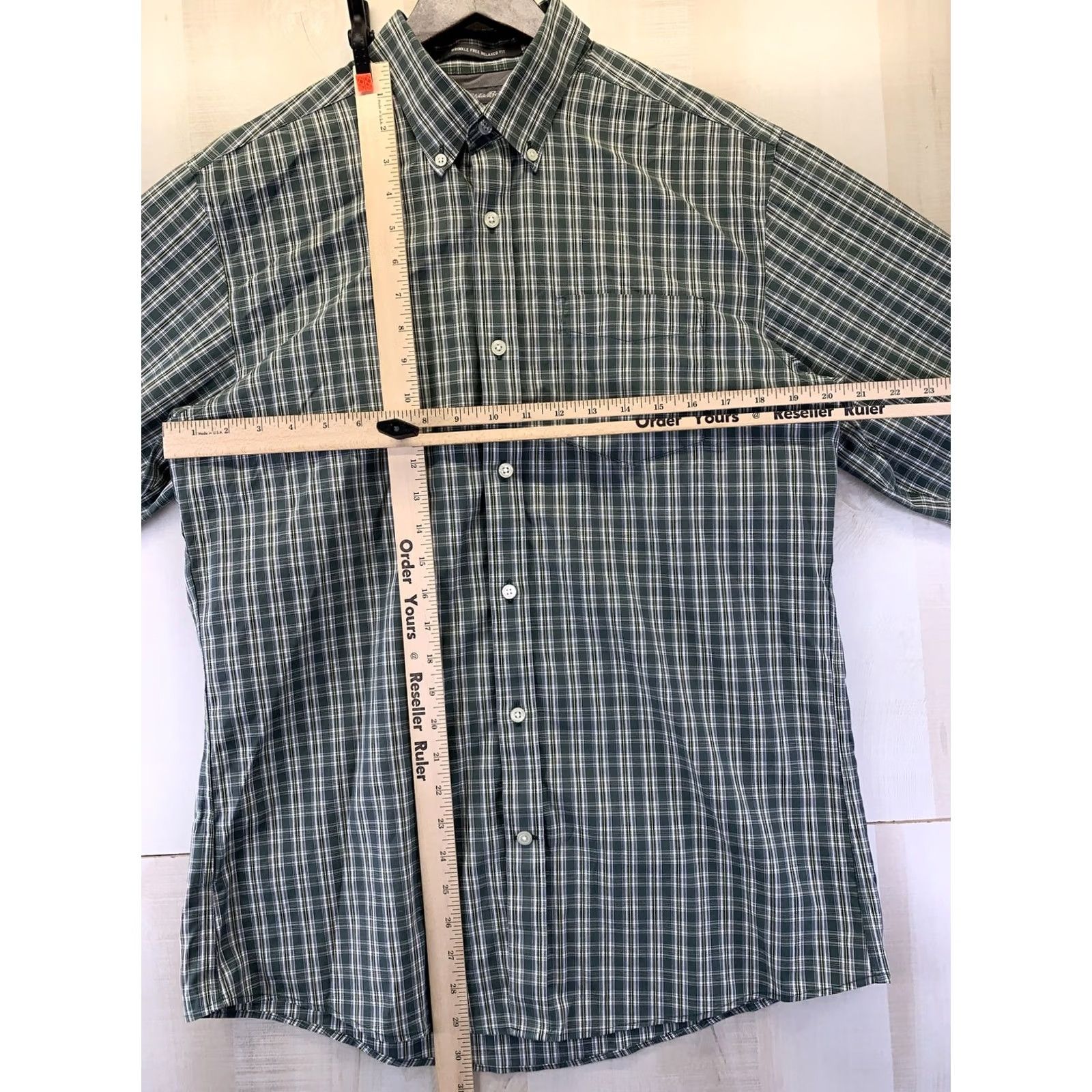 Eddie Bauer Eddie Bauer Button-Down Shirt Mens Plaid Green Wrinkle Free Relaxed Fit SZ M-5219 Size US M / EU 48-50 / 2 - 2 Thumbnail