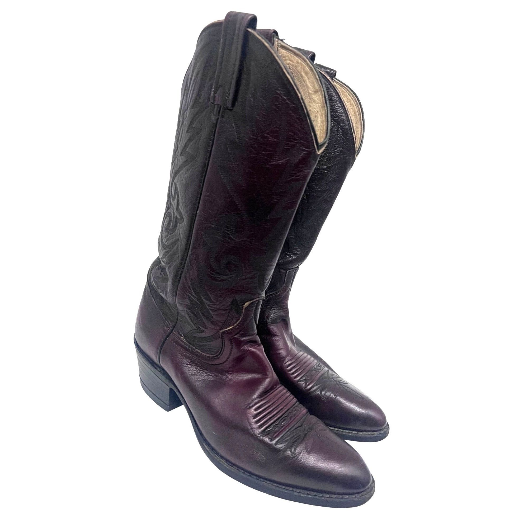 Dan Post Dan Post Mens Burgundy Leather Western Cowboy Boots US 8D Pu Size US 8 / EU 41 - 2 Thumbnail