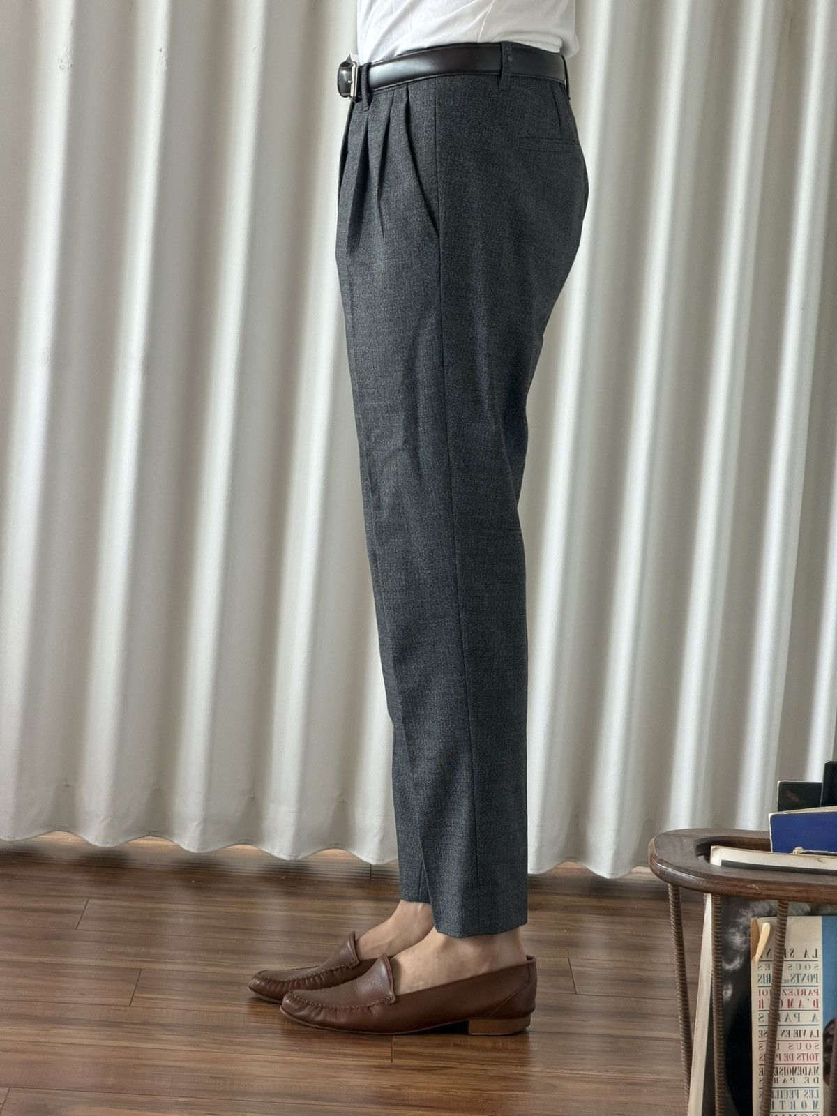 Allsaints AllSaints Grey Wool Pleated Trousers Tailored Fit Size US 30 / EU 46 - 2 Thumbnail