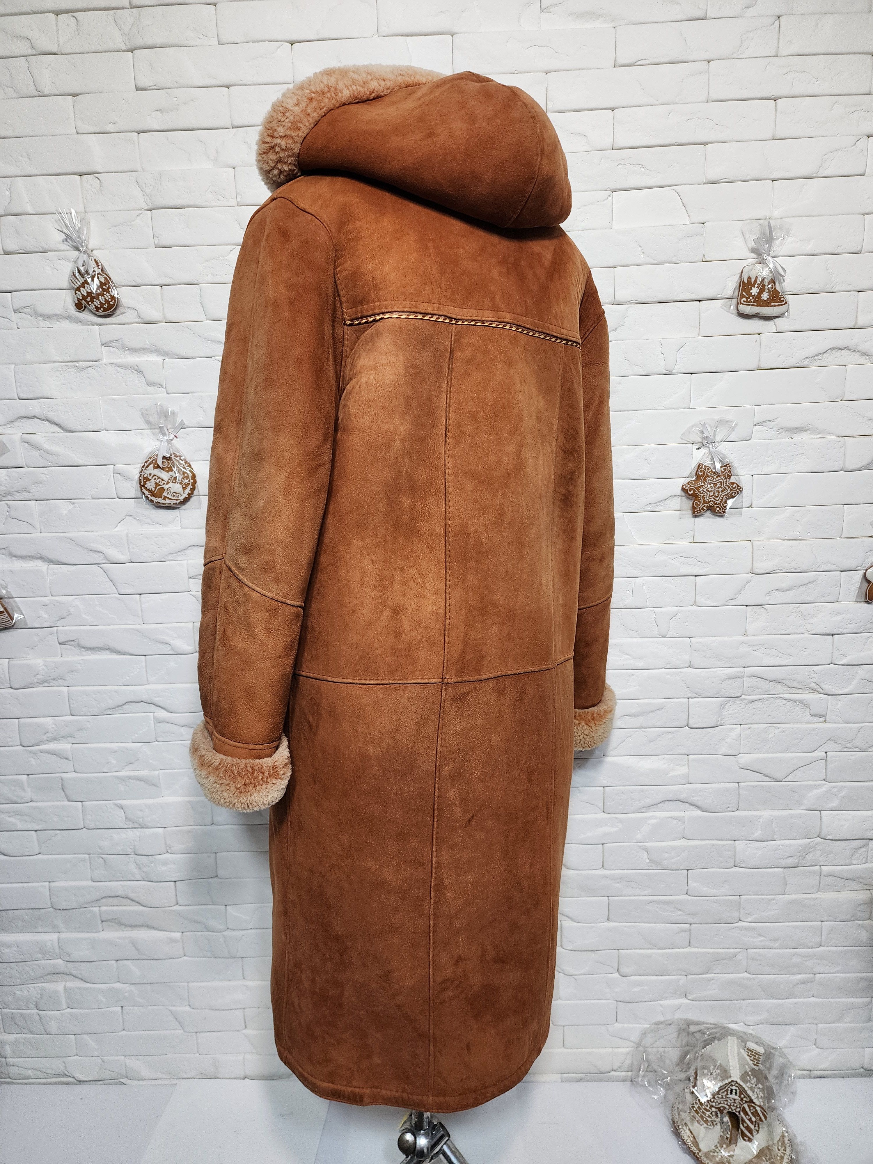 Furla Brown Sheepskin Coat: Women's Warm Fur Hooded Coat Size XL / US 12-14 / IT 48-50 - 6 Thumbnail