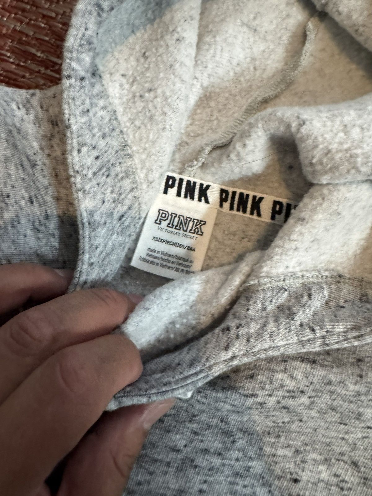 Pink Women’s Victoria Secret Pink Crop Hoodie Grey Sz XS Size XS / US 0-2 / IT 36-38 - 2 Thumbnail