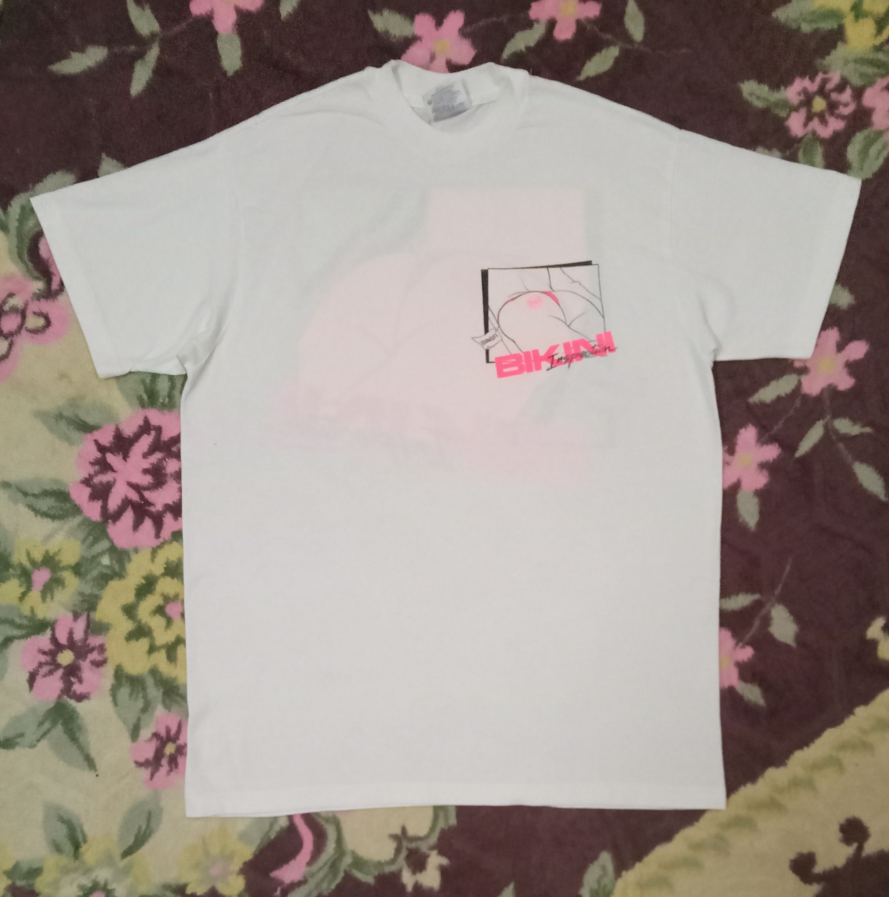 Hanes × Vintage Hawaii Bikini Inspection Vintage T Shirt Size US M / EU 48-50 / 2 - 2 Thumbnail