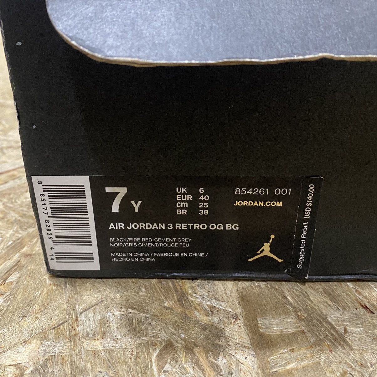 Jordan Brand × Nike Jordan 3 Black Cement Retro Size 7G Size US 7 / EU 40 - 11 Thumbnail