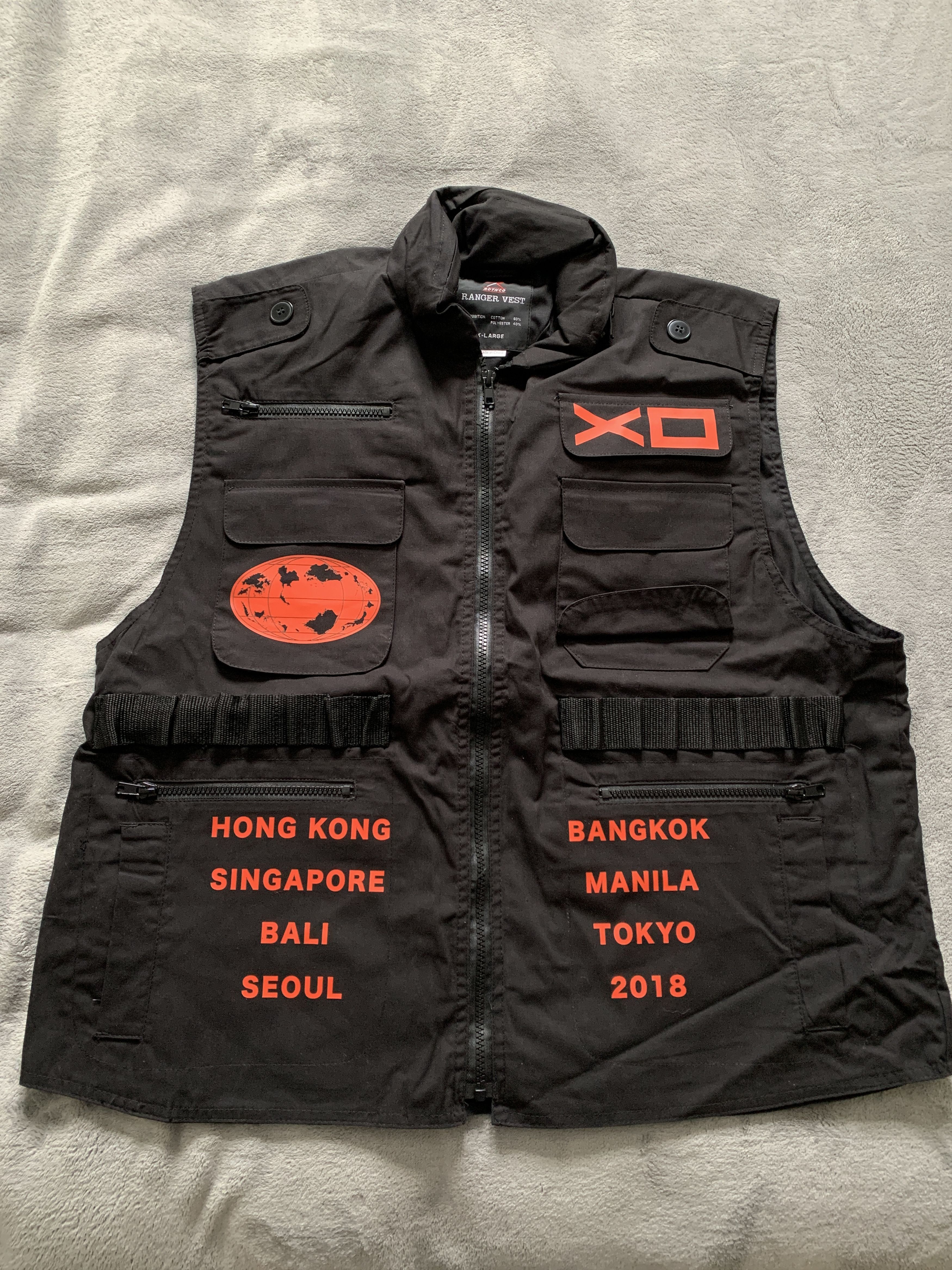 image of The Weeknd Xo Asia Tour Ranger Vest in Black, Men's (Size XL)