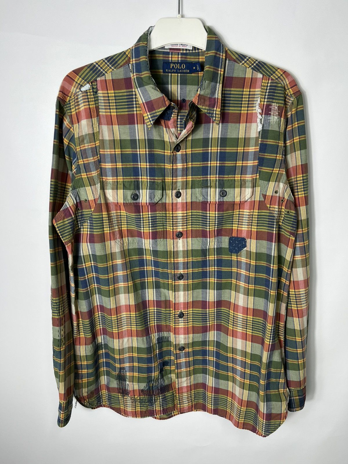 Polo Ralph Lauren Vintage rare Polo Ralph Lauren Custom Fit Patchwork Shirt Size US M / EU 48-50 / 2 - 1 Thumbnail