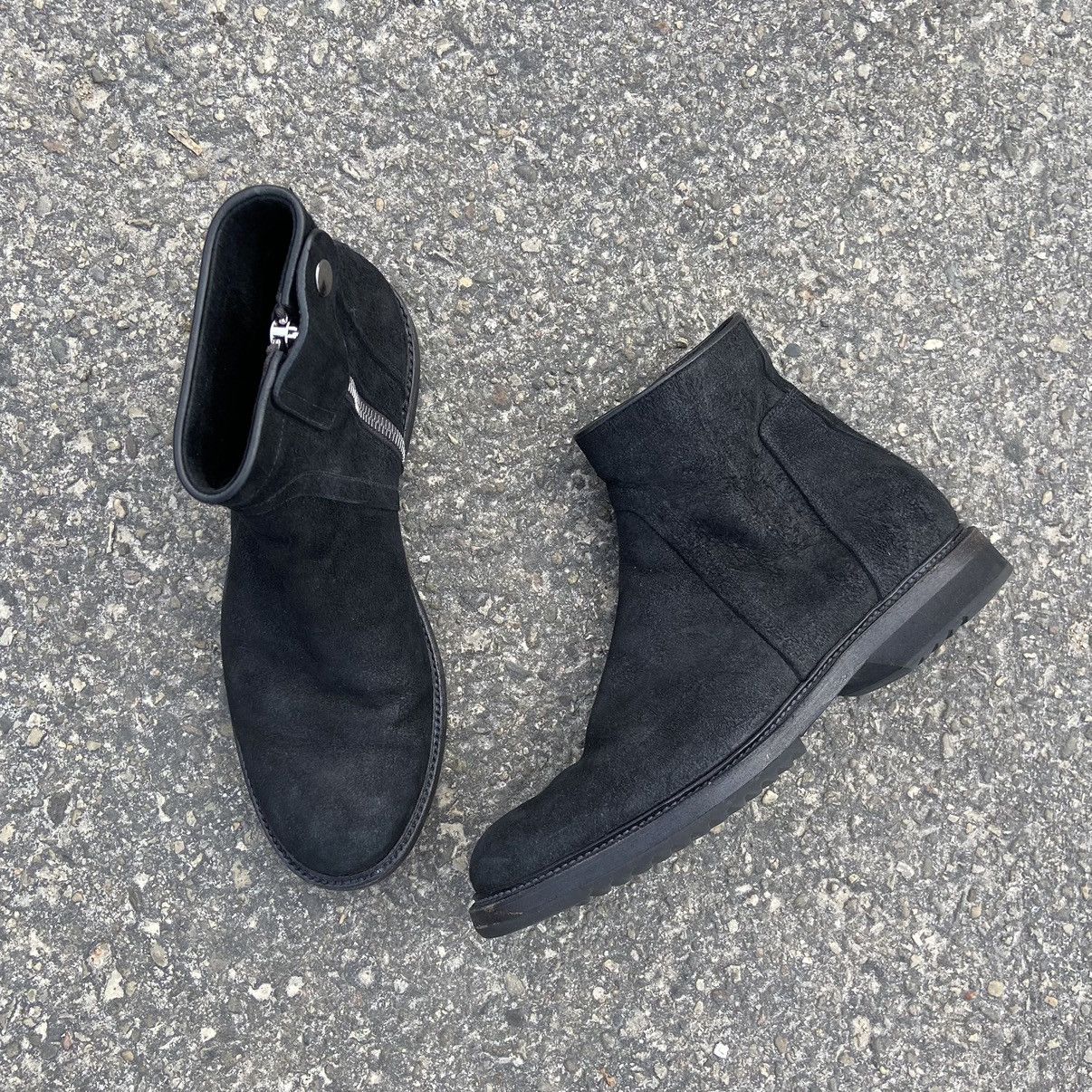 image of Rick Owens Creeper Boot Suede Fw16 Mastodon in Black, Men's (Size 10)