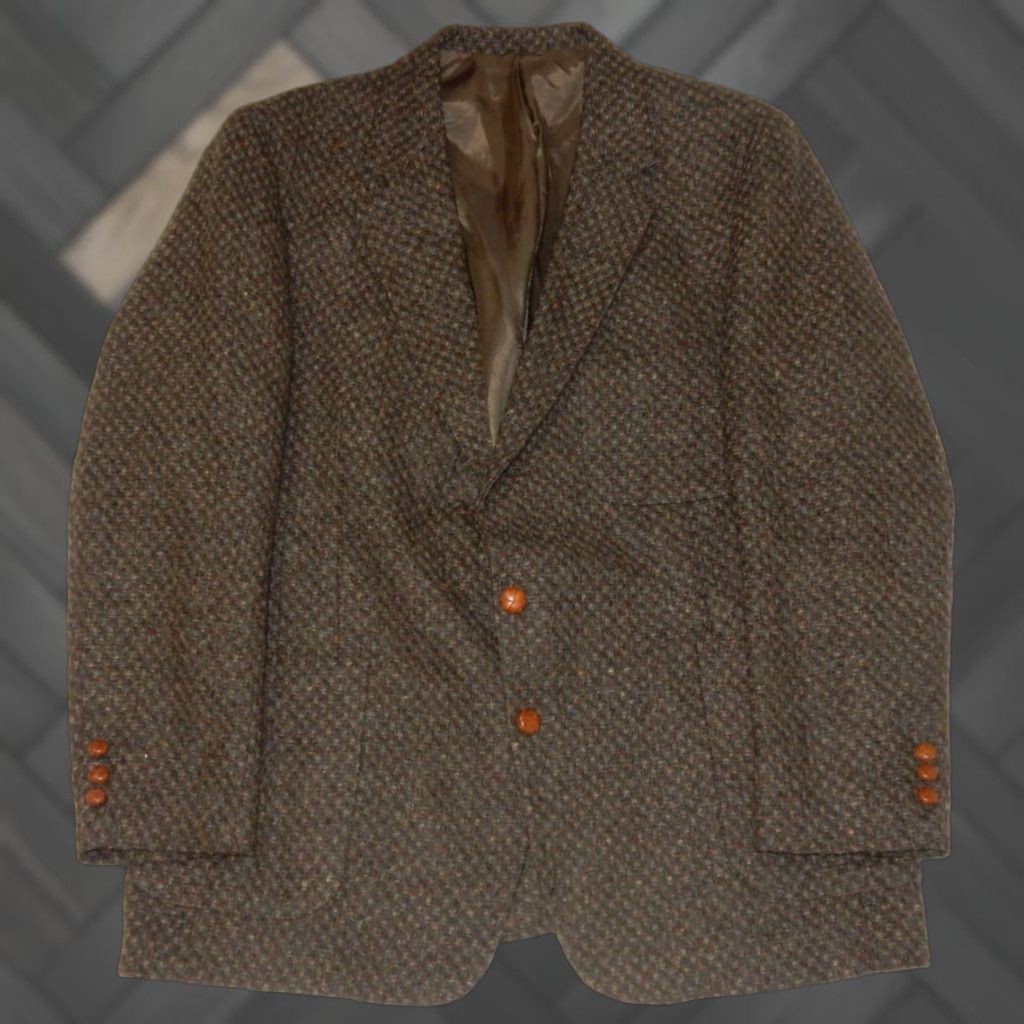 Levi's VINTAGE Levi's Men's Blazer Jacket Wool Tweed Size 46R Gray 90s Formal Coat Size 46R - 1 Thumbnail