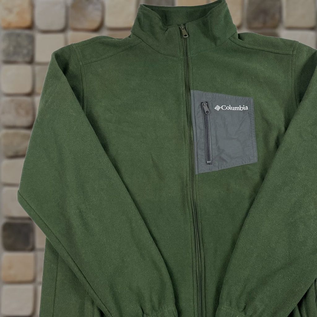 Vintage Columbia Jacket Mens LT Green Omni Heat Fleece Full Zip Hiking Climbing Size US L / EU 52-54 / 3 - 1 Thumbnail