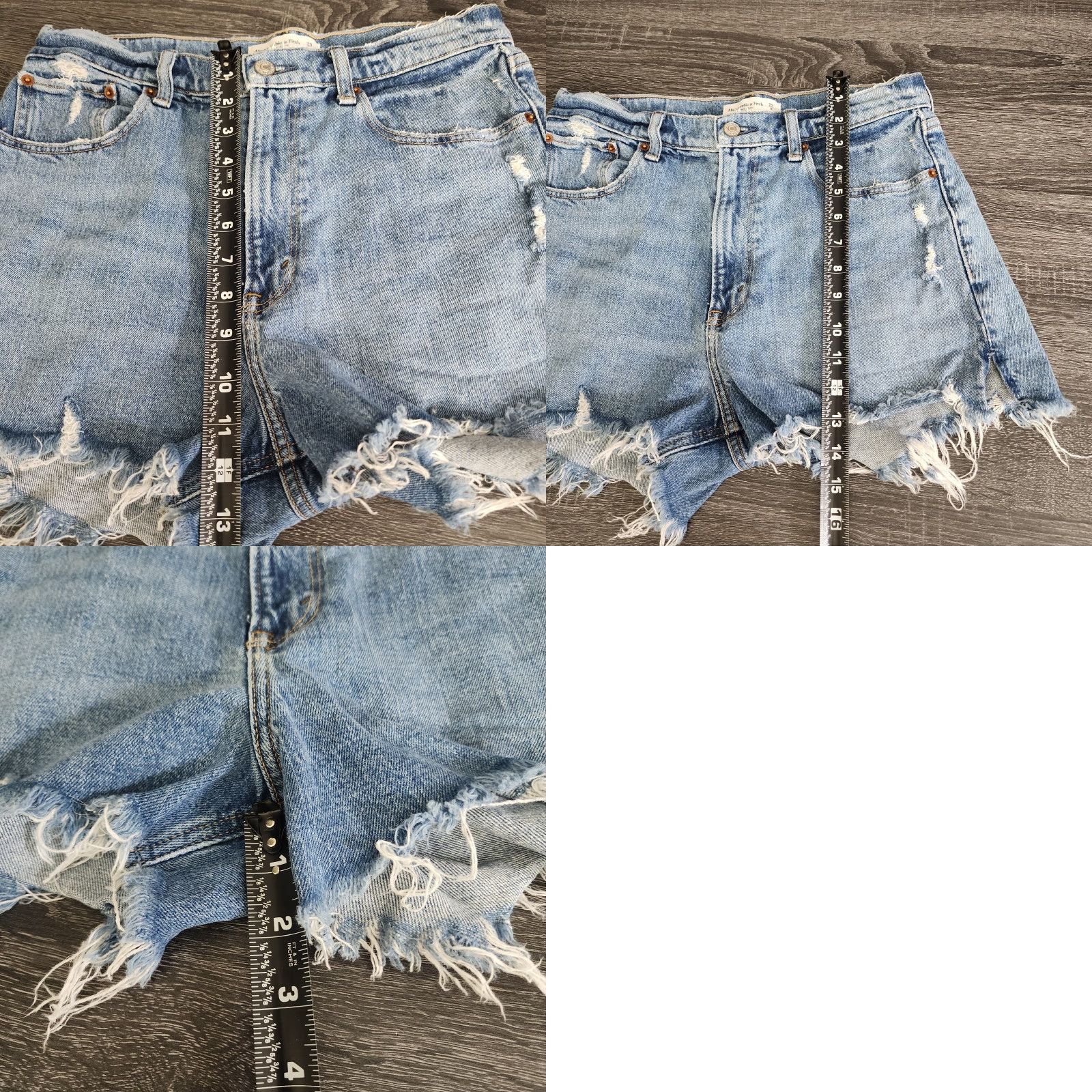 Abercrombie & Fitch Abercrombie Fitch Mom Shorts Womens 29 Blue Distressed Cut Off Curve Love Denim Size 29" - 8 Thumbnail