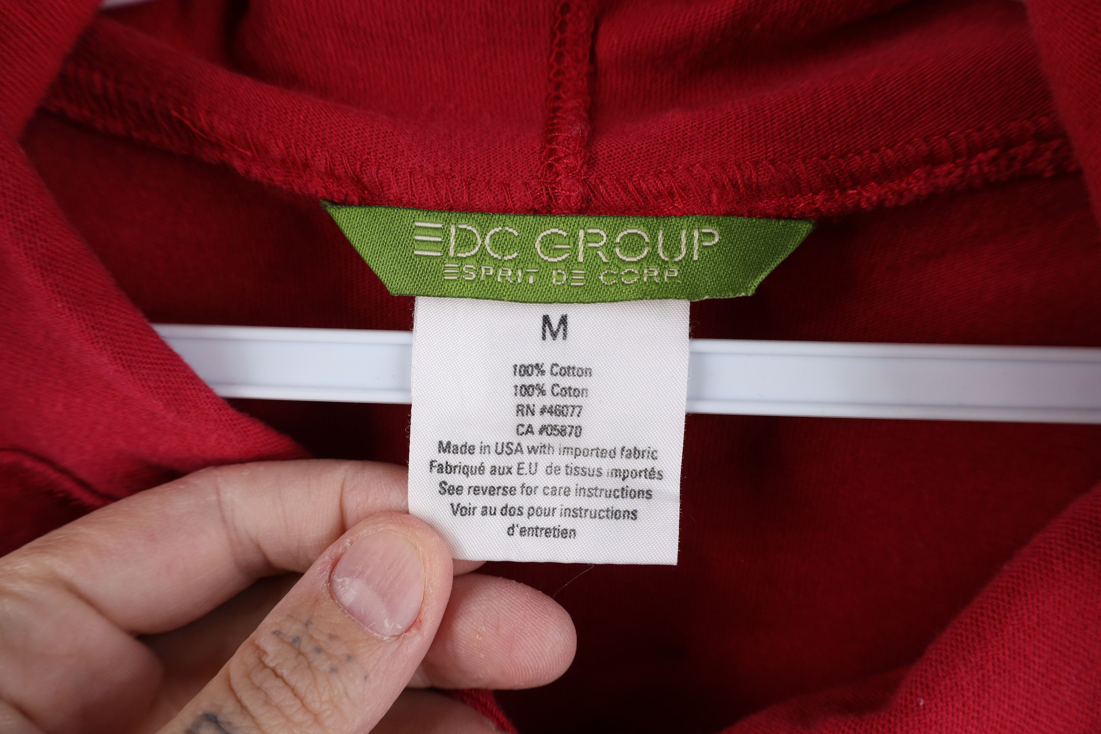 Esprit Vintage 90s Esprit Spell Out Baggy Hoodie T-Shirt Red USA Size M / US 6-8 / IT 42-44 - 4 Thumbnail