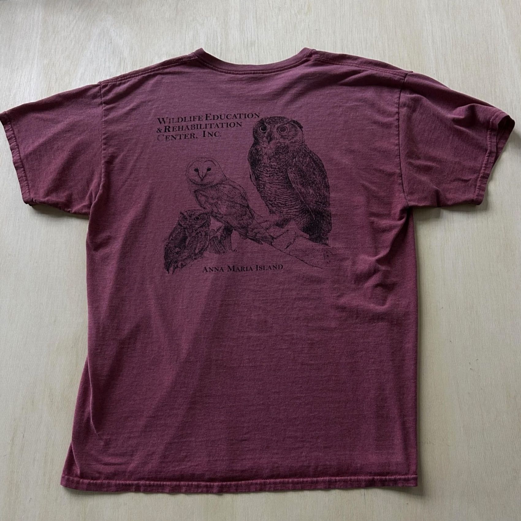Vintage VINTAGE Wildlife Education Anna Maria Island Shirt Mens Large Red Owl Graphic Tee Shirt Size US L / EU 52-54 / 3 - 3 Thumbnail