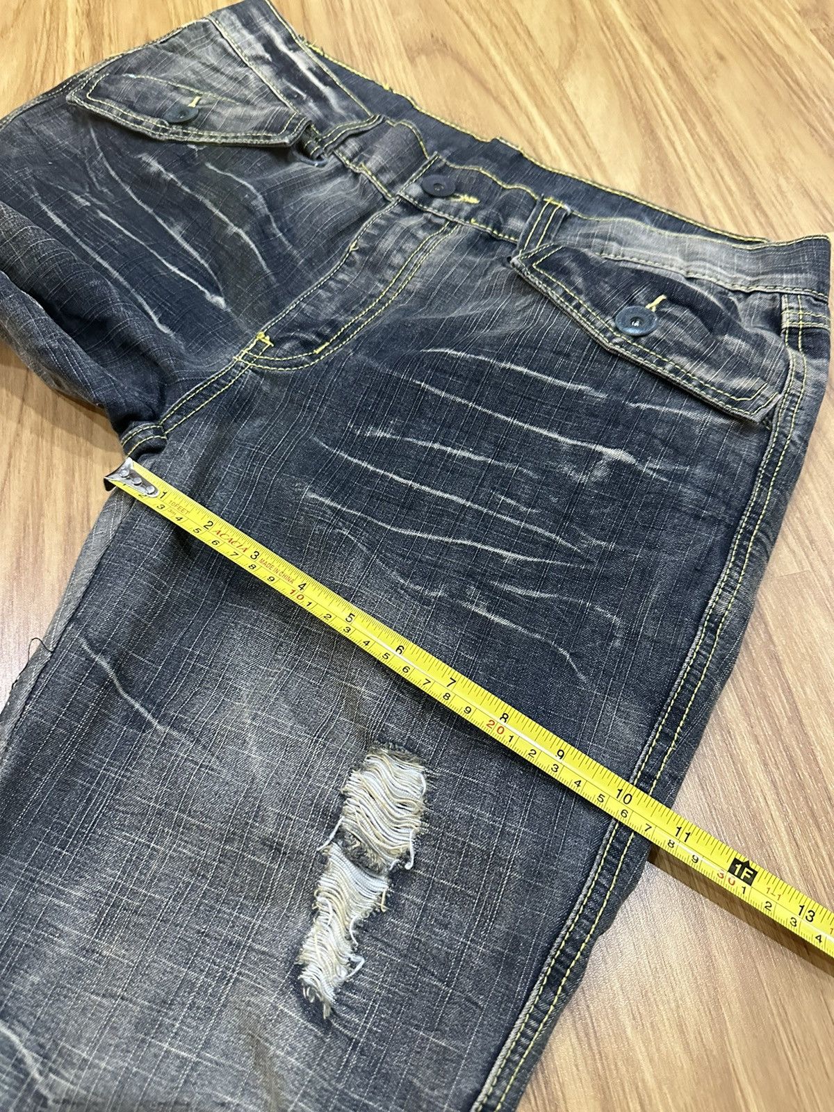 Japanese Brand 1990 - Black Crown Japanese Brand Clawmark Flared Jeans Size US 34 / EU 50 - 17 Thumbnail