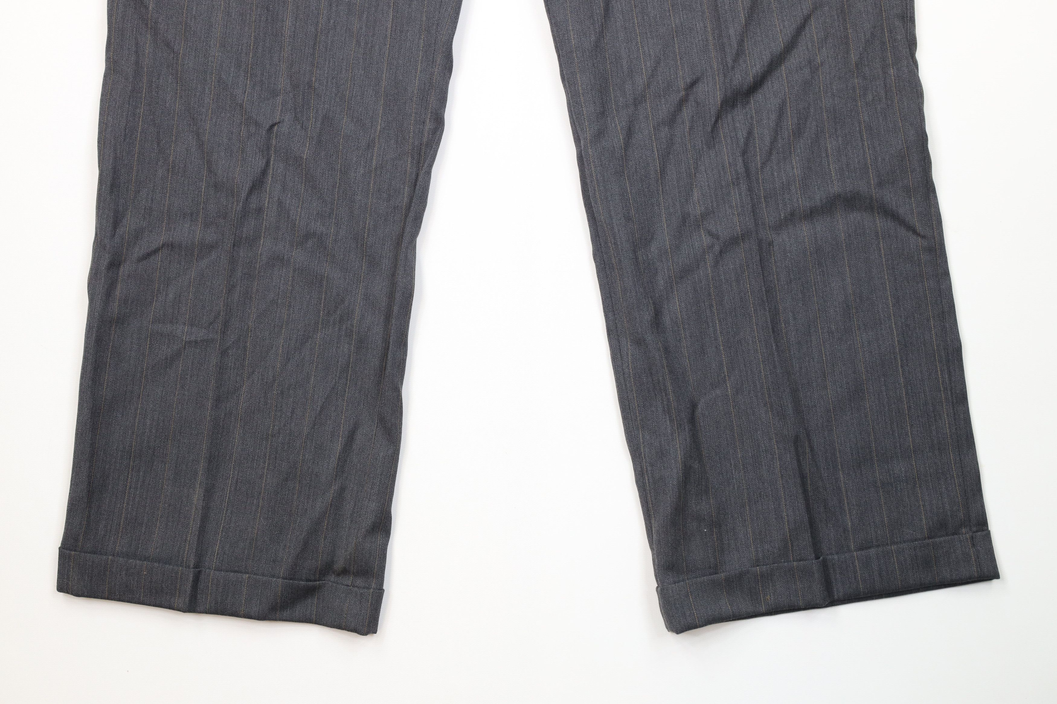 Vintage Vintage 90s Streetwear Wool Striped Wide Leg Chino Pants Size US 38 / EU 54 - 4 Thumbnail