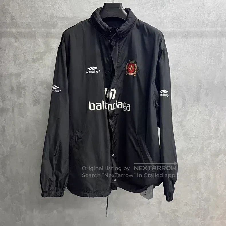 Balenciaga Balenciaga Black School Team Soccer Snap Button Jacket Size US XS / EU 42 / 0 - 1 Thumbnail