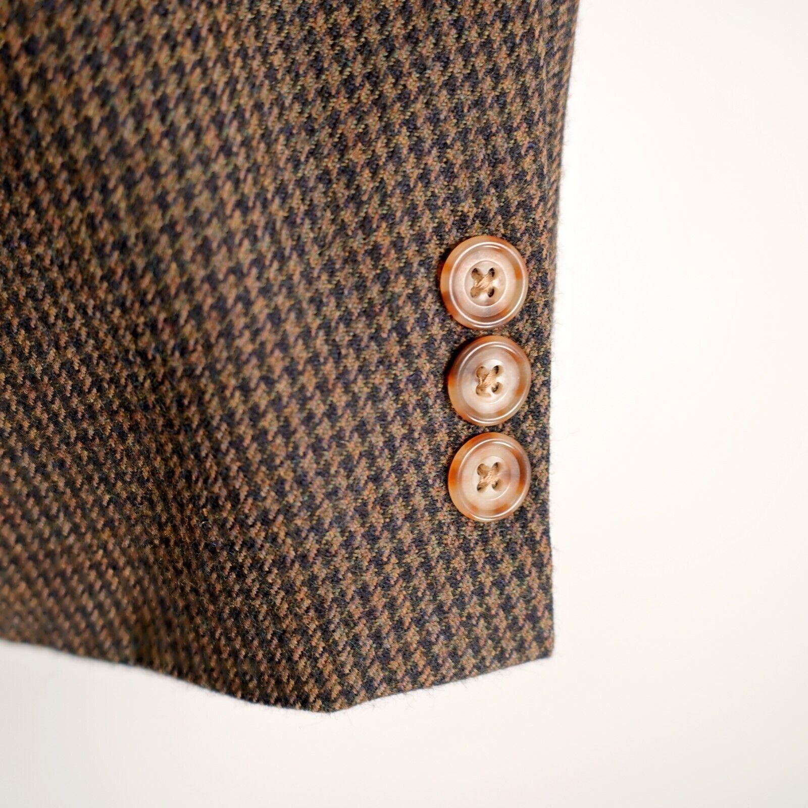 Oscar De La Renta Oscar De La Renta 42R Soft Tweed Wool Brown Green Houndstoot Size 42R - 3 Thumbnail
