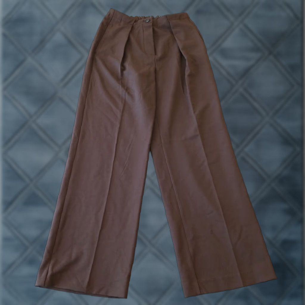 Free People Free People Pants Womens XS Brown Wide-Leg Button Fly Pleated Elastic Waist Bohemian Dress Pants Womens XS Brown Wide-Leg Size 26" / US 2 / IT 38 - 1 Thumbnail