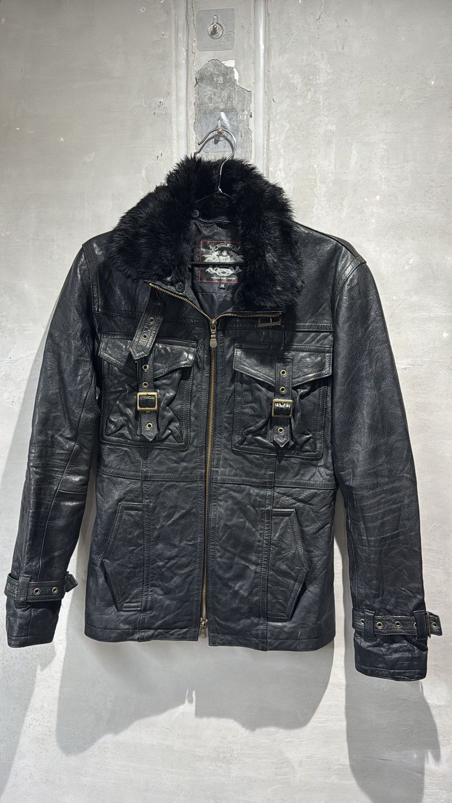 Tornado Mart Rare Tornado Mart Japan Fur Buckled Leather Jacket Size US M / EU 48-50 / 2 - 5 Thumbnail