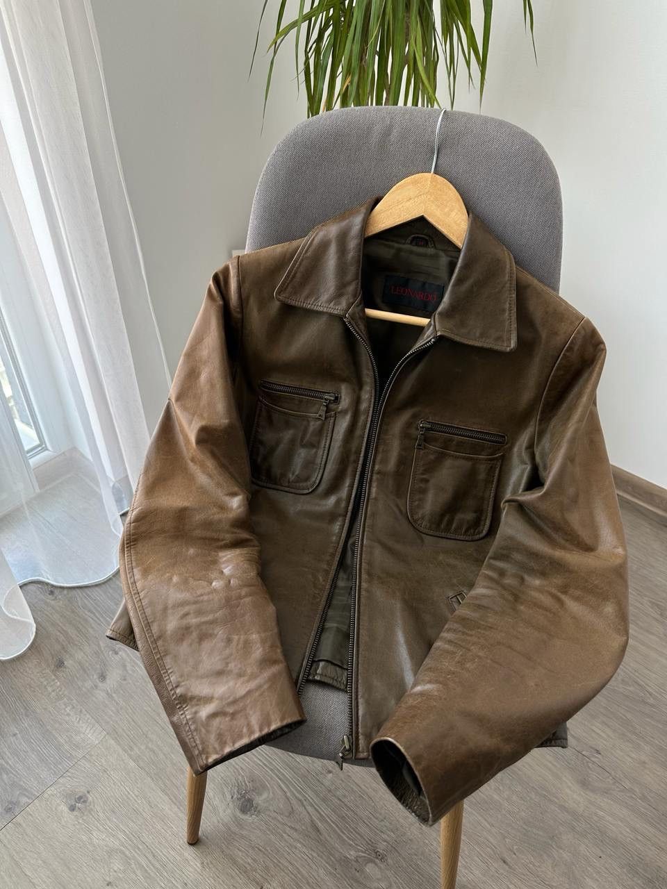 Genuine Leather × Japanese Brand × Vintage Vintage Genuine Leather Leonardo Brown Jacket Size US S / EU 44-46 / 1 - 11 Thumbnail