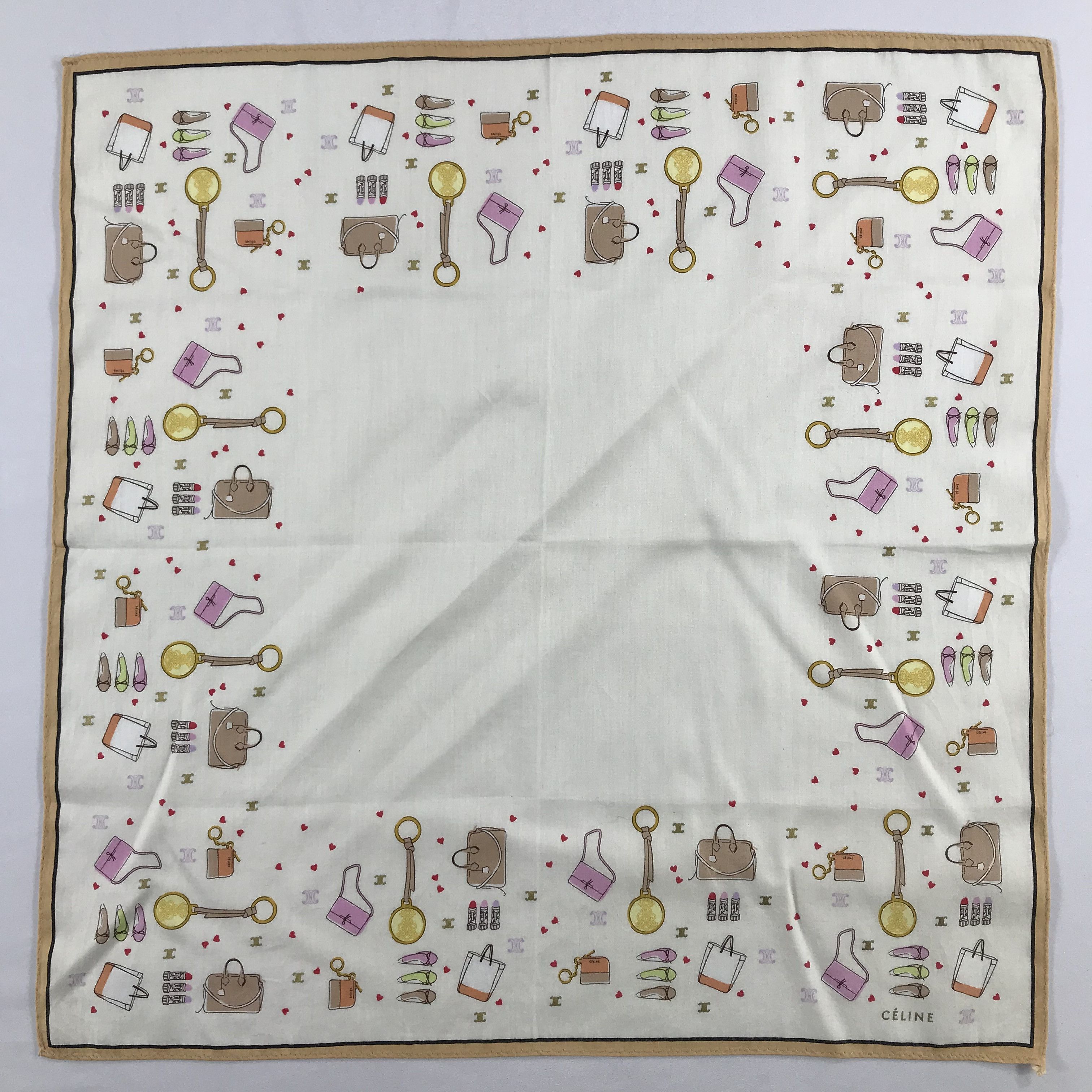 Celine × Vintage Celine Bandana / Handkerchief / Neckerchief - S2553 Size ONE SIZE - 1 Thumbnail