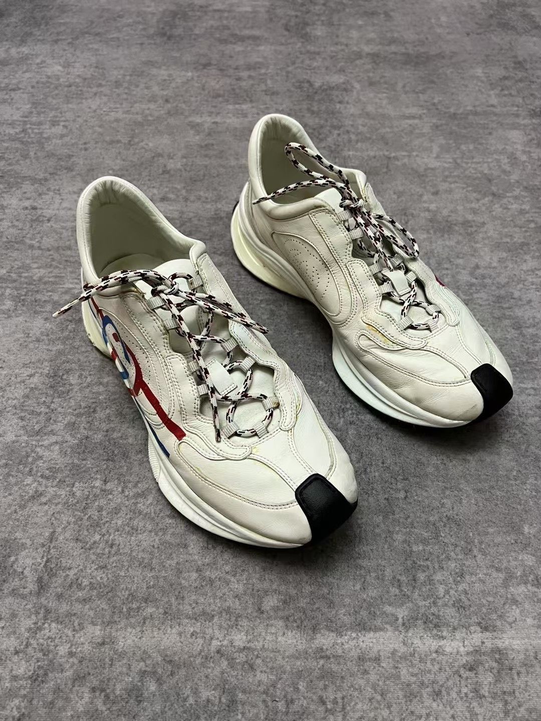 Gucci Gucci new blue and red color block double G line sneakers s Size US 10.5 / EU 43-44 - 2 Thumbnail
