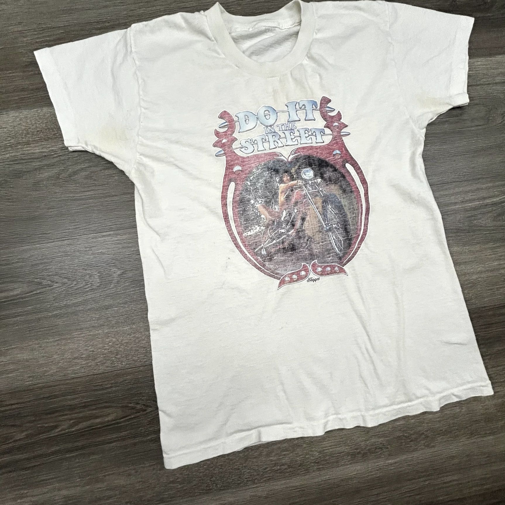 Honda VINTAGE Honda Shirt Mens S White 70s Graphic Do It In The Street Chopper Motocross Back HONDA Logos Biker Size US S / EU 44-46 / 1 - 3 Thumbnail