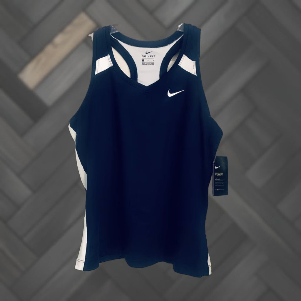 Nike Nike Women's Tank Adult Large Navy Power Stock Raceday NWT Size ONE SIZE - 1 Thumbnail