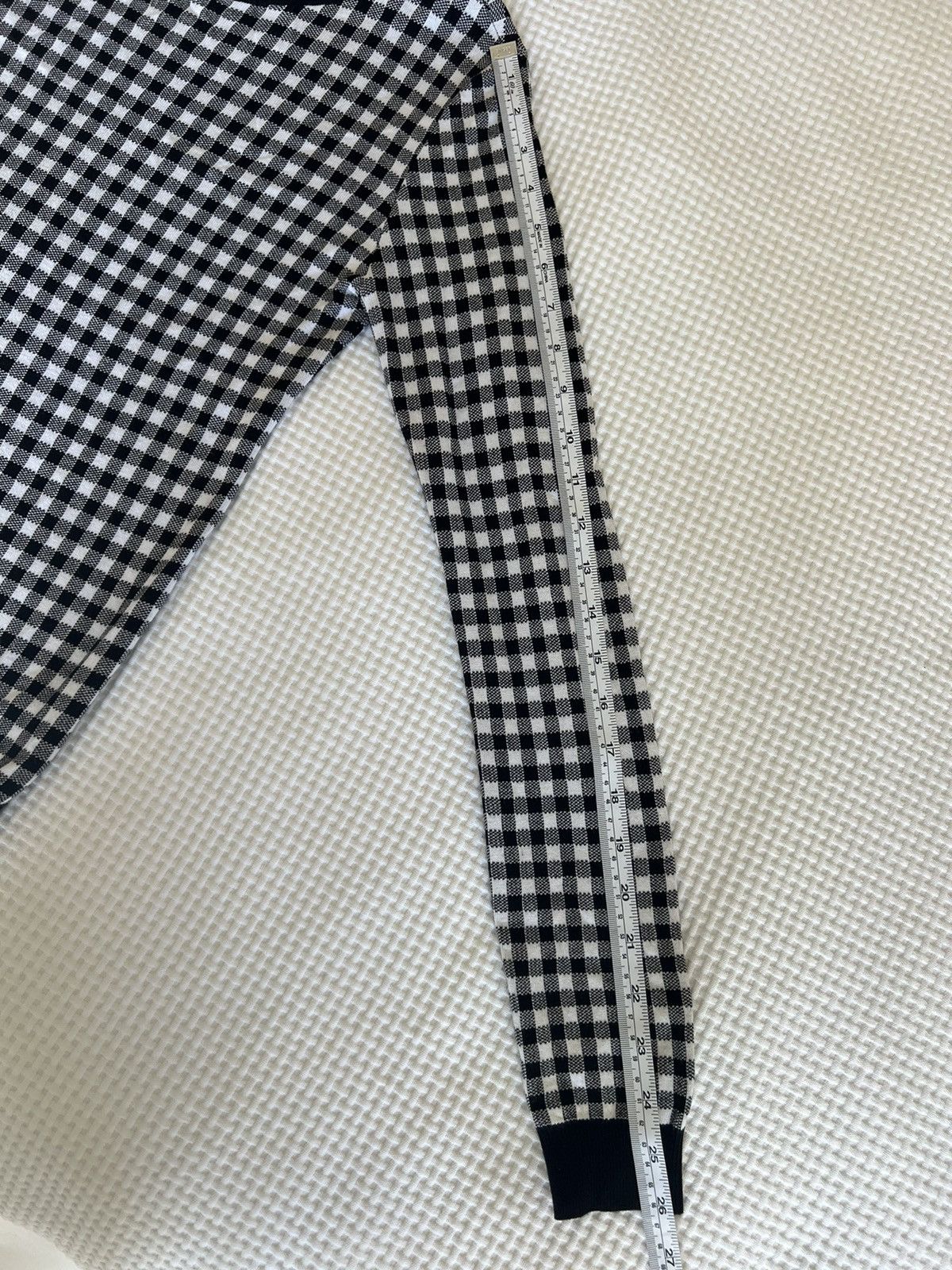RED Valentino Red Valentino | Black & White Checked Gingham Plaid Sweater Size ONE SIZE - 7 Thumbnail