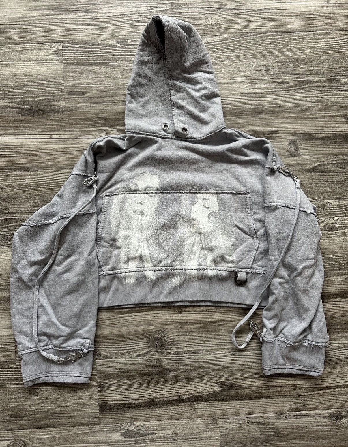 SHINE LUXURY Martyr Lorem Cropped Bondage Hoodie Large